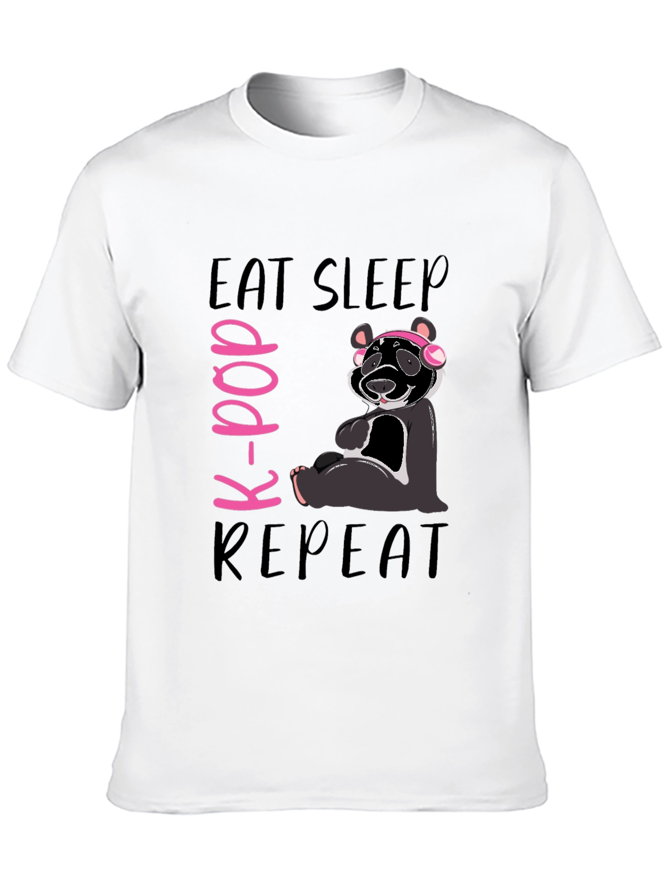 Eat Sleep K-Pop Repeat Panda T-Shirt