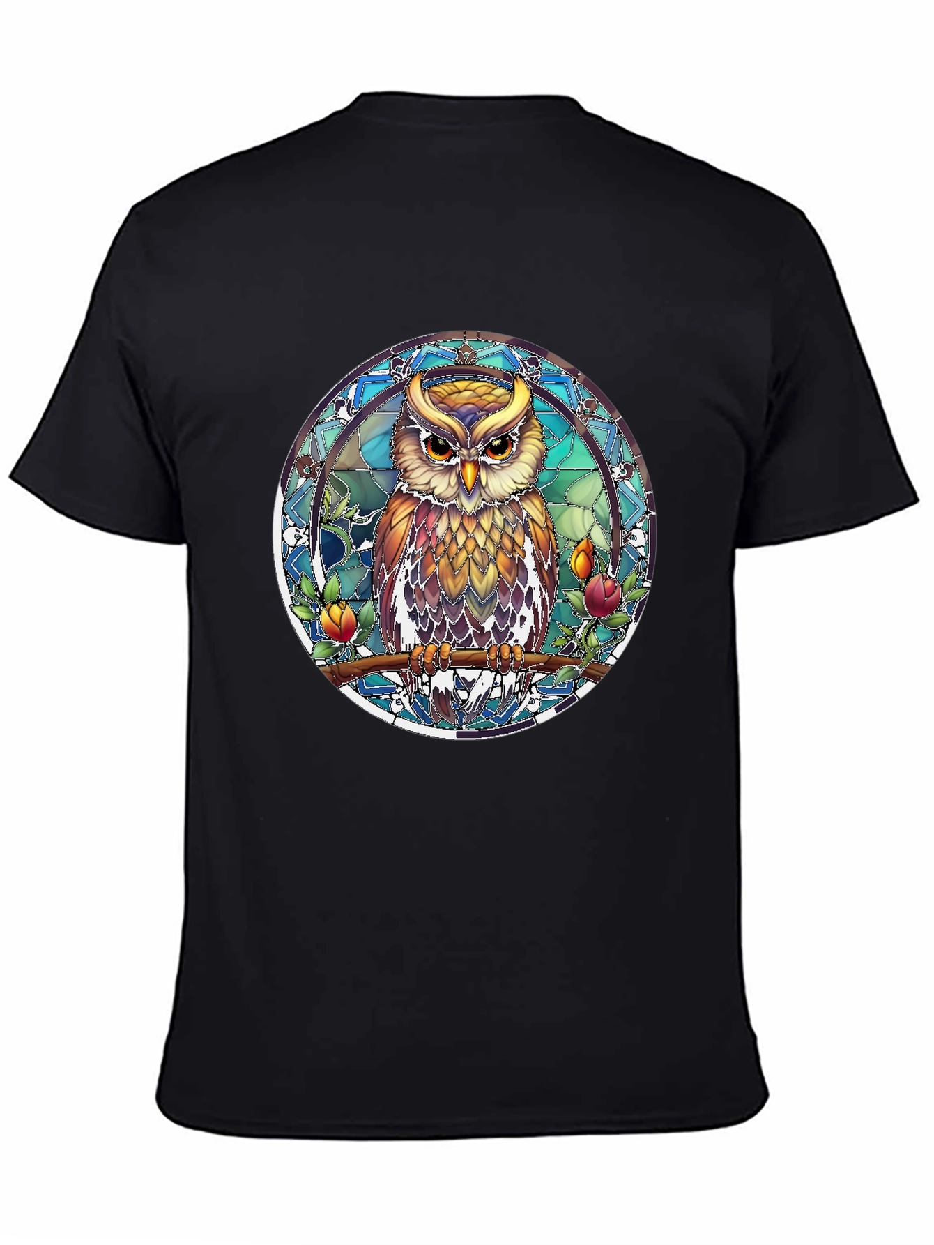 Owl Stained Glass Style Graphic Tee