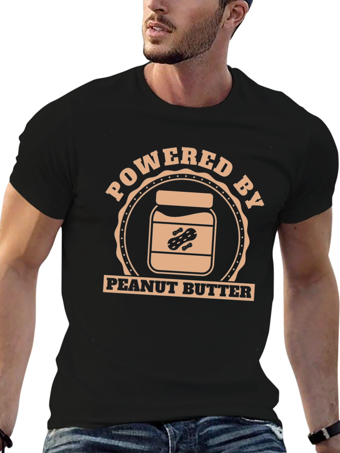 Peanut Butter Powered Black T-Shirt