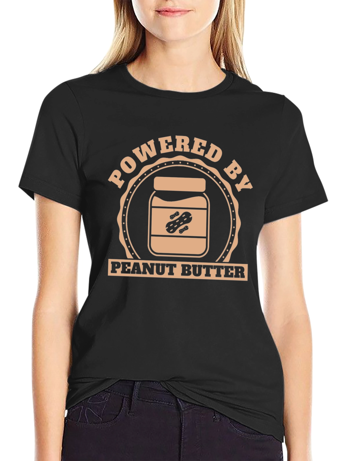 Peanut Butter Powered Black T-Shirt