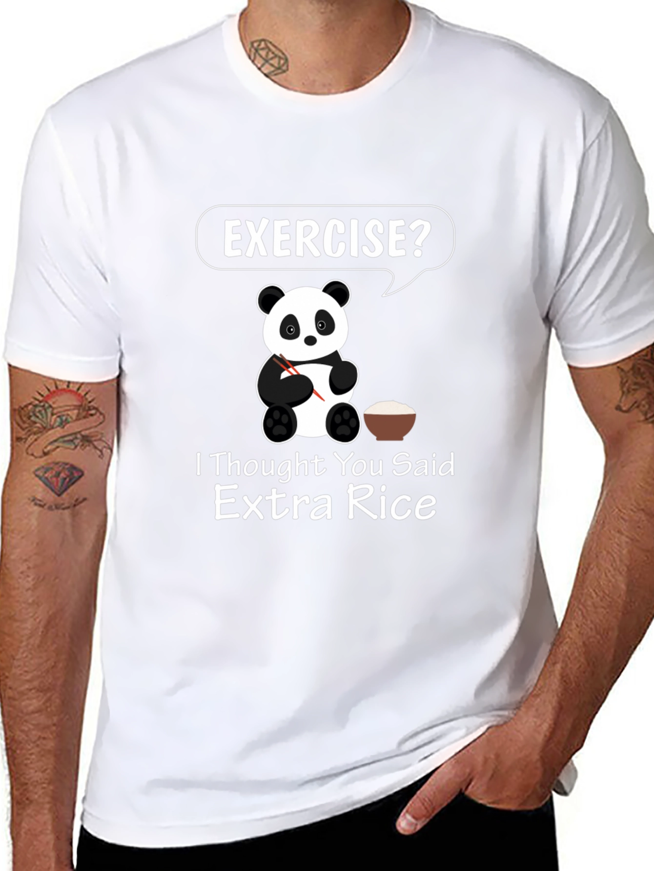 Extra Rice Panda T-Shirt - Funny Foodie Tee