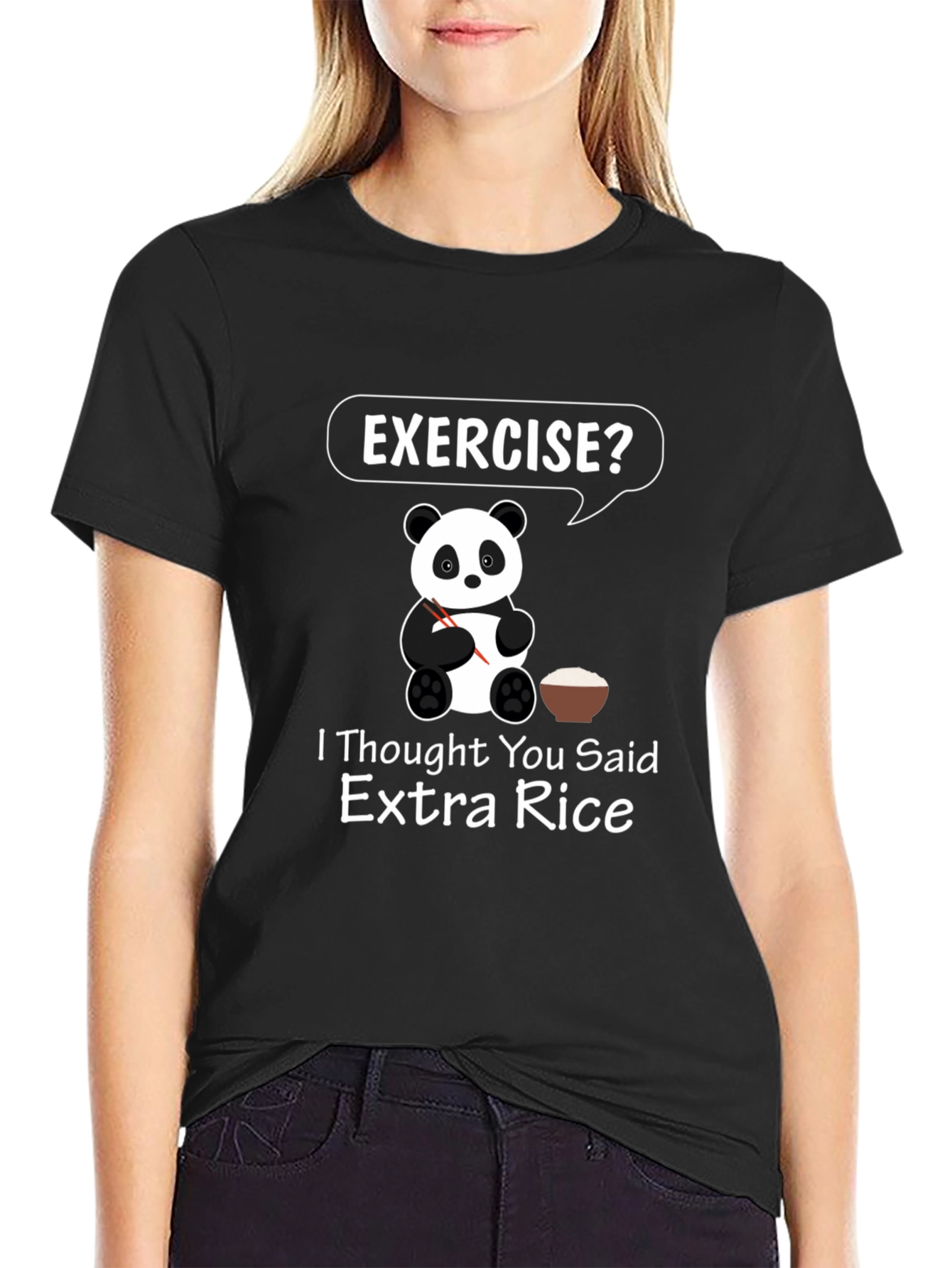 Extra Rice Panda T-Shirt - Funny Foodie Tee