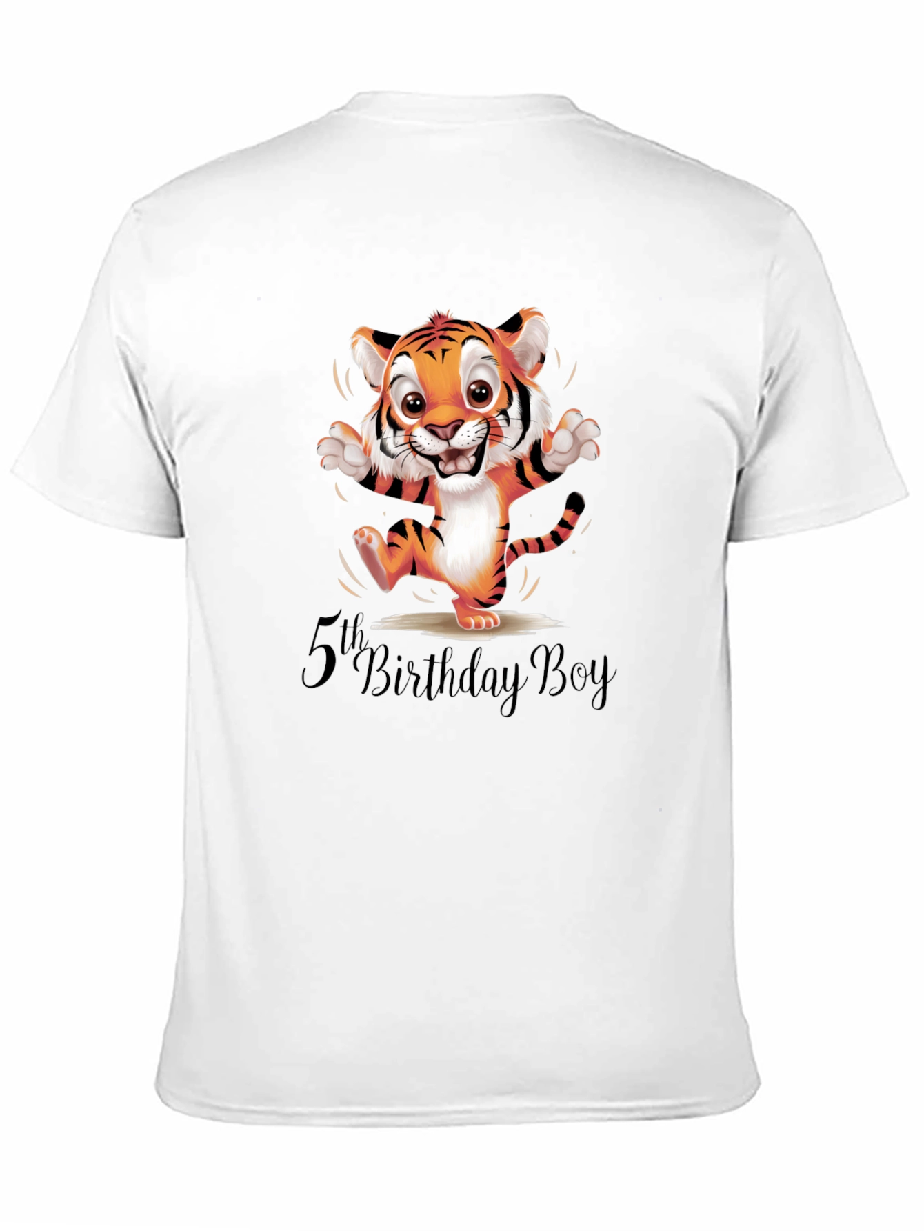5th Birthday Boy Tiger Graphic Tee