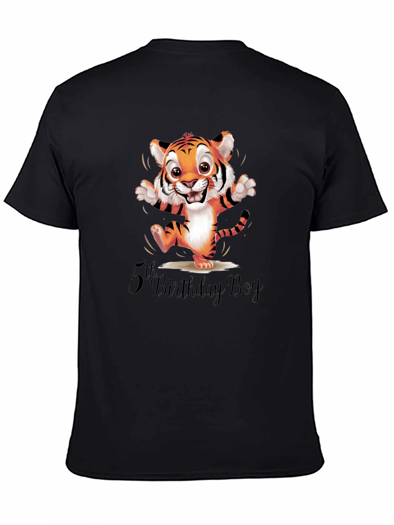 5th Birthday Boy Tiger Graphic Tee