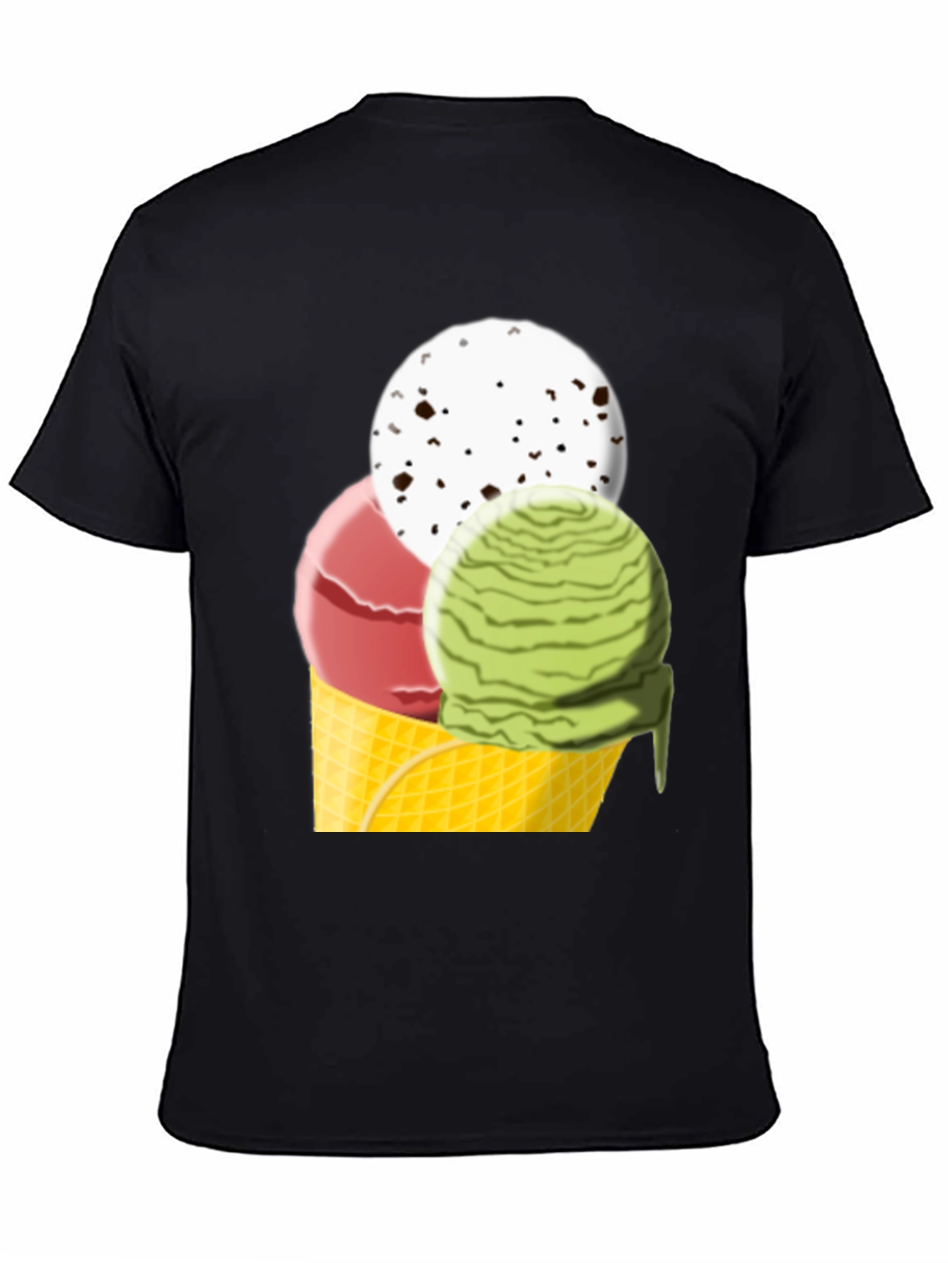Ice Cream Cone Graphic Tee - Black