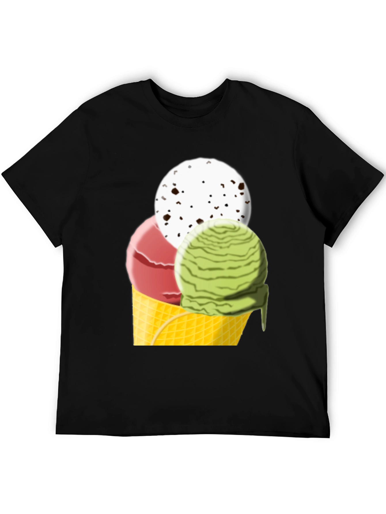 Ice Cream Cone Graphic Tee - Black