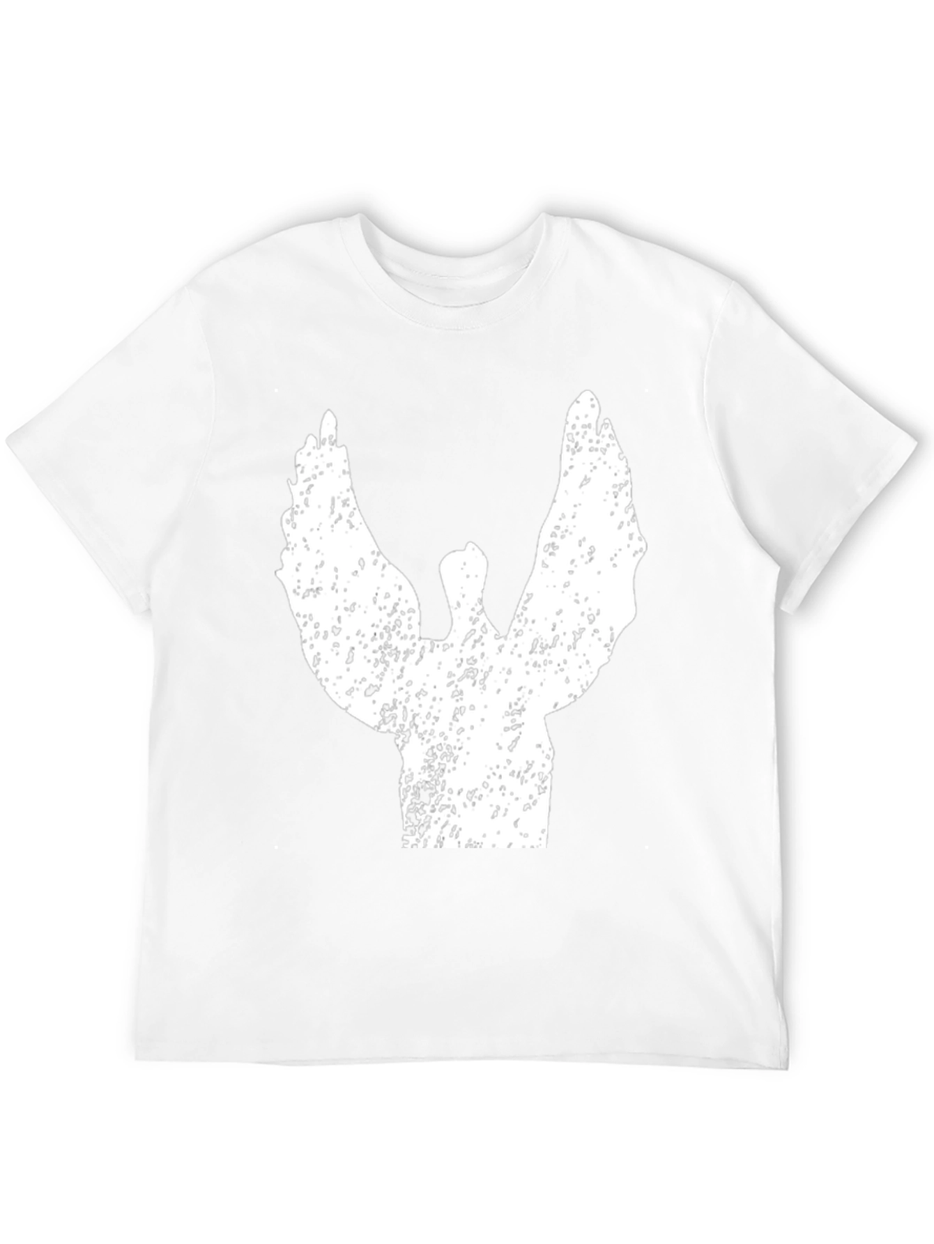 Grunge Angel Wings Graphic Tee - Black Cotton T-Shirt