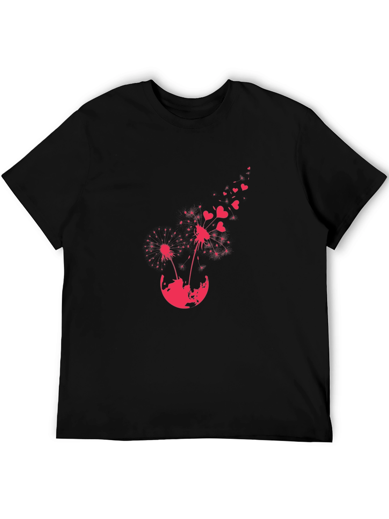 Black Dandelion Heart T-Shirt