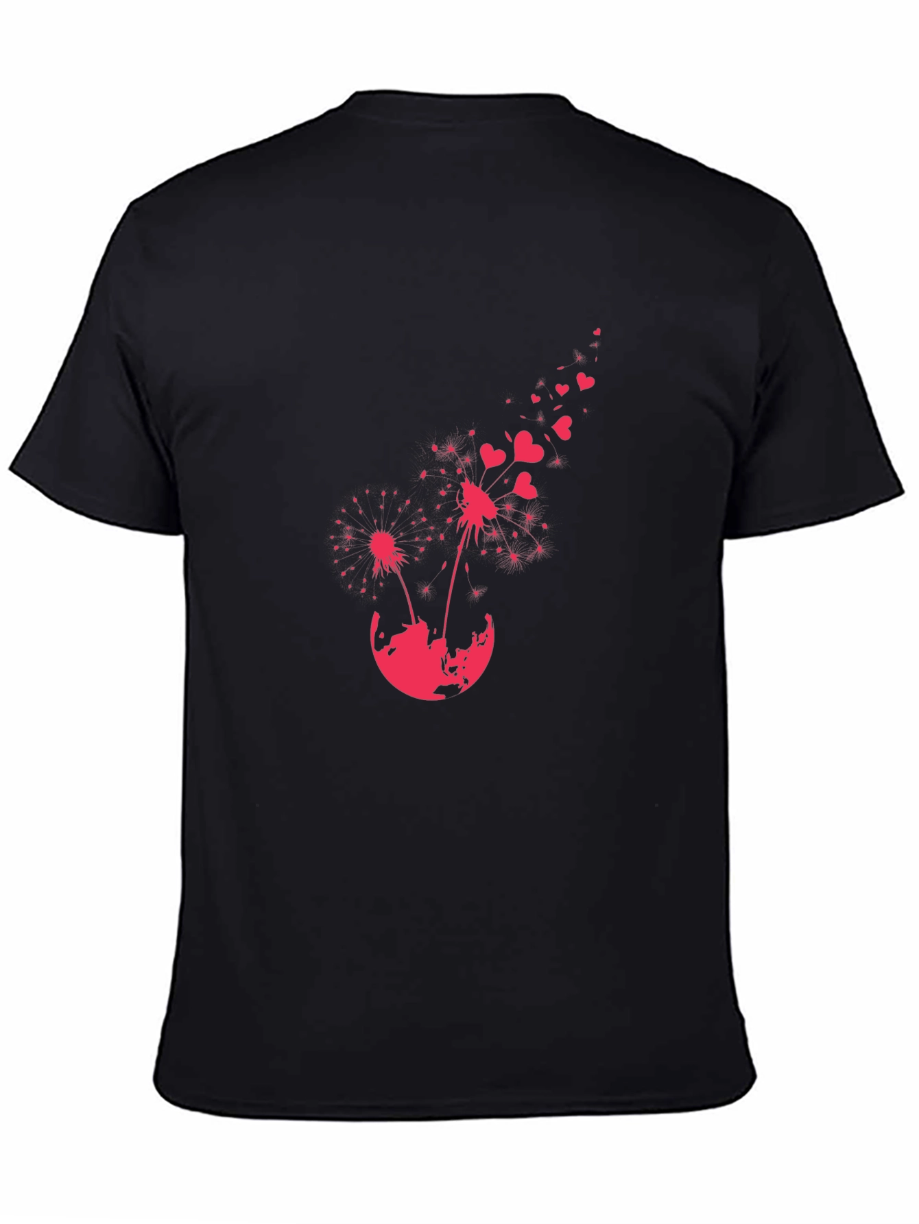 Black Dandelion Heart T-Shirt