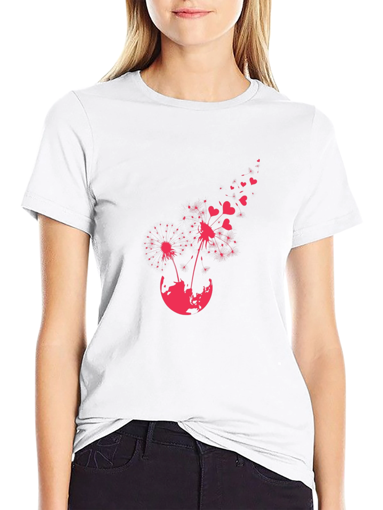 Black Dandelion Heart T-Shirt