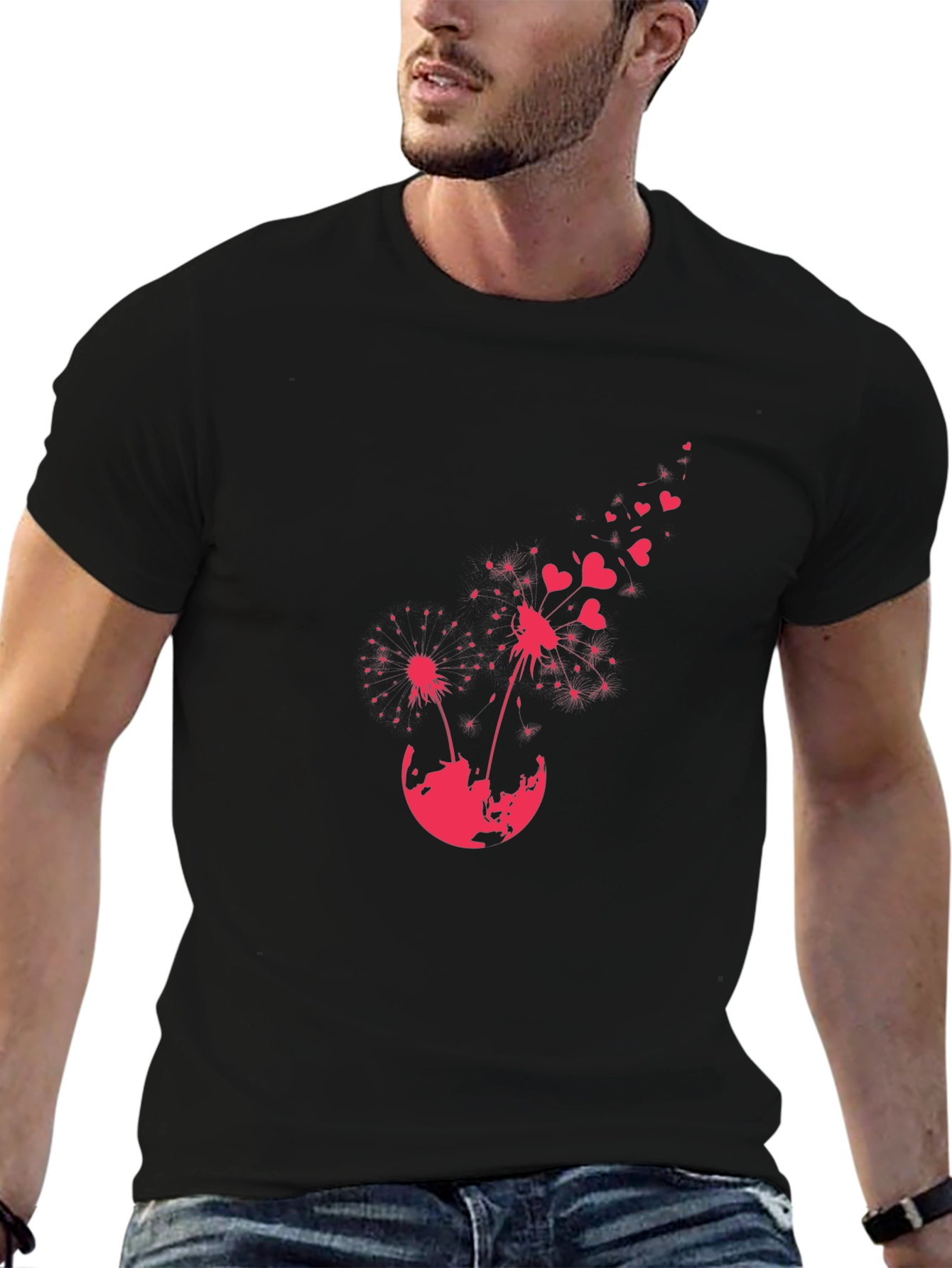 Black Dandelion Heart T-Shirt