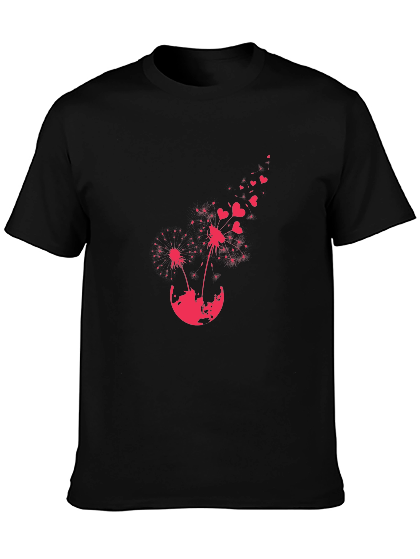 Black Dandelion Heart T-Shirt