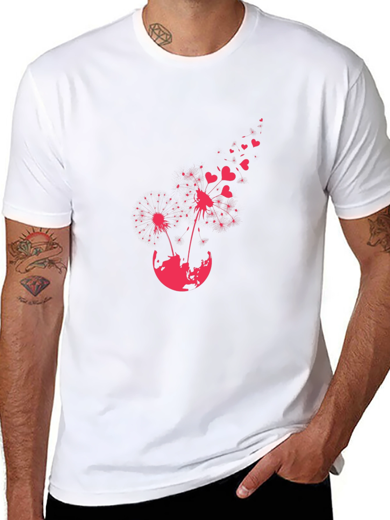 Black Dandelion Heart T-Shirt