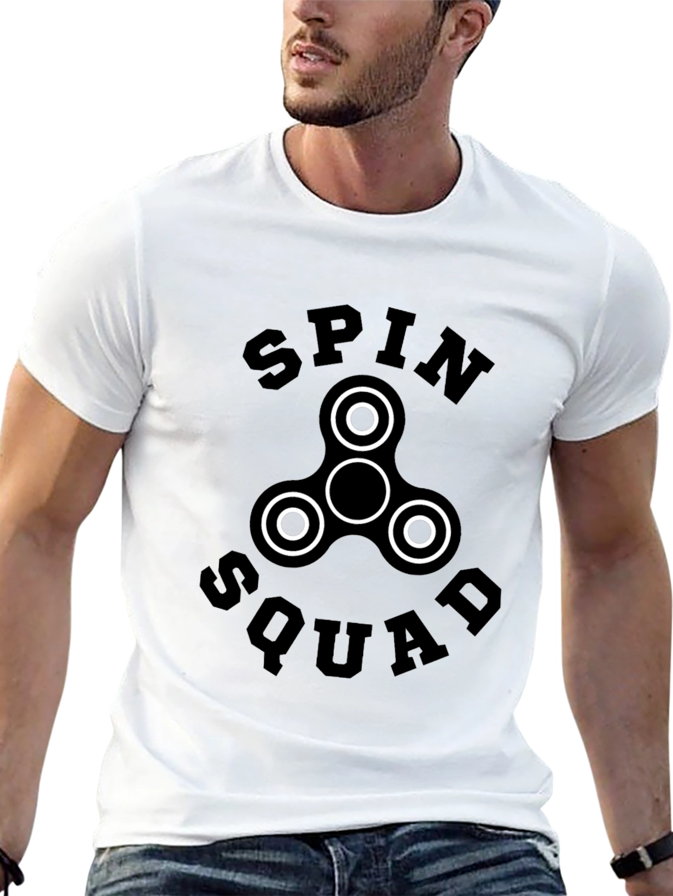 Spin Squad Fidget Spinner Graphic T-Shirt - Black
