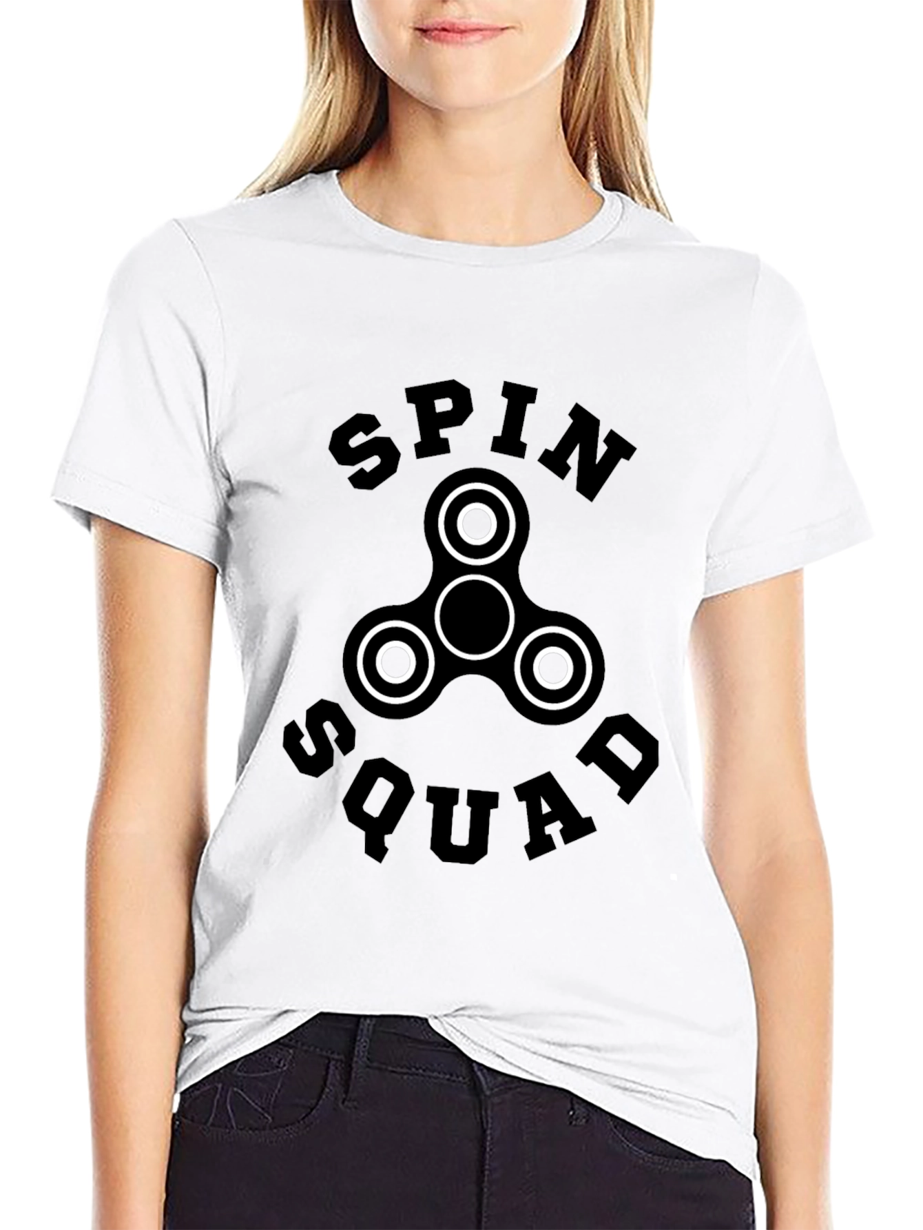 Spin Squad Fidget Spinner Graphic T-Shirt - Black