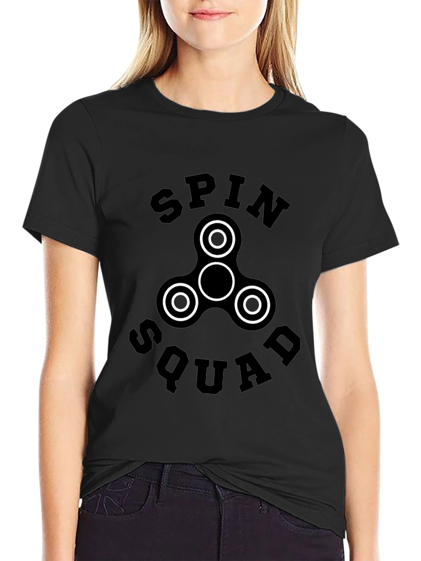 Spin Squad Fidget Spinner Graphic T-Shirt - Black