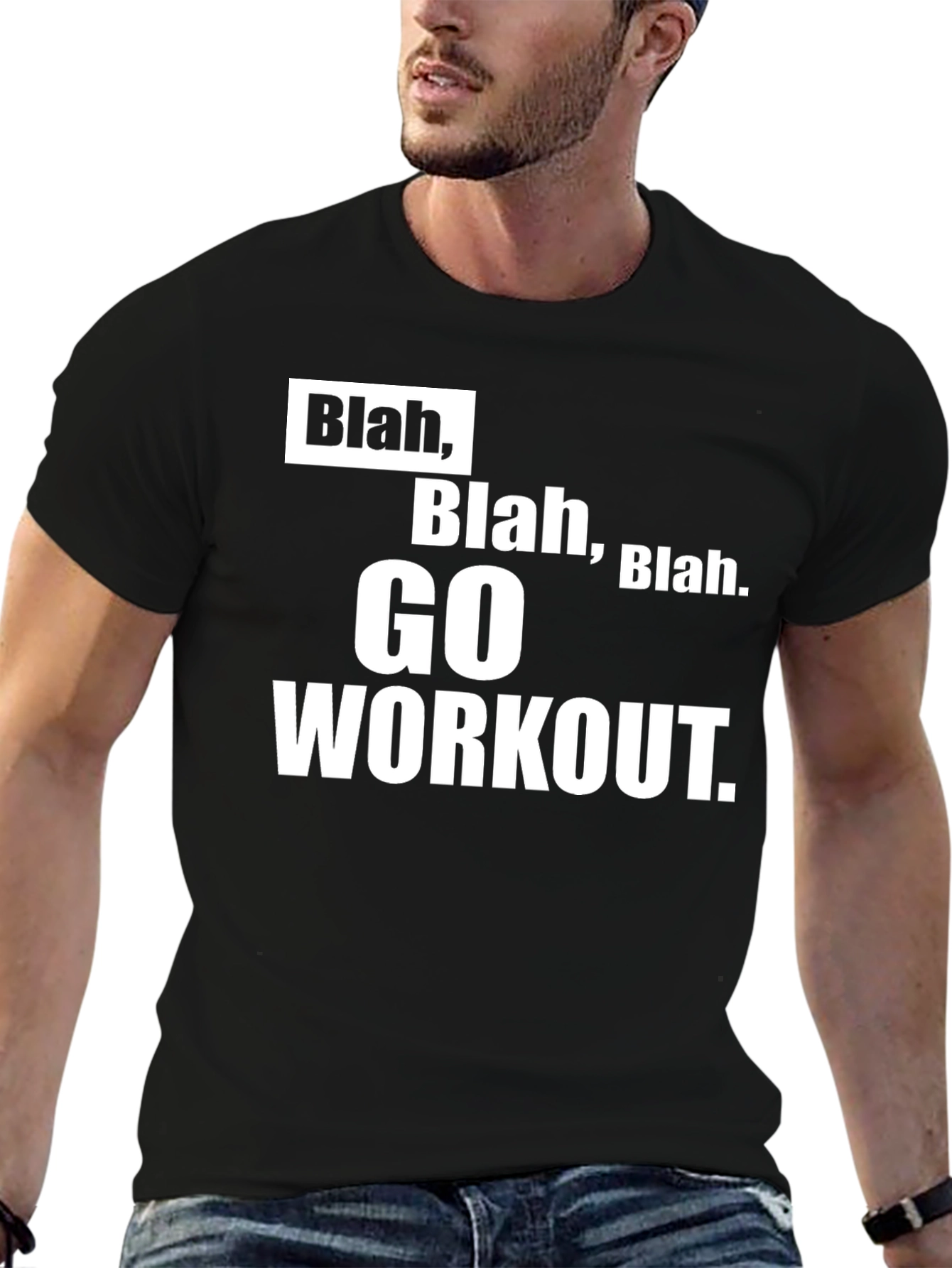 Blah Go Workout T-Shirt Funny Gym Motivation Tee