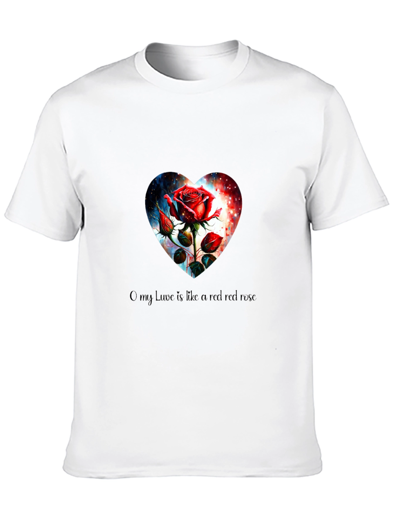 Romantic Rose Heart Graphic Tee