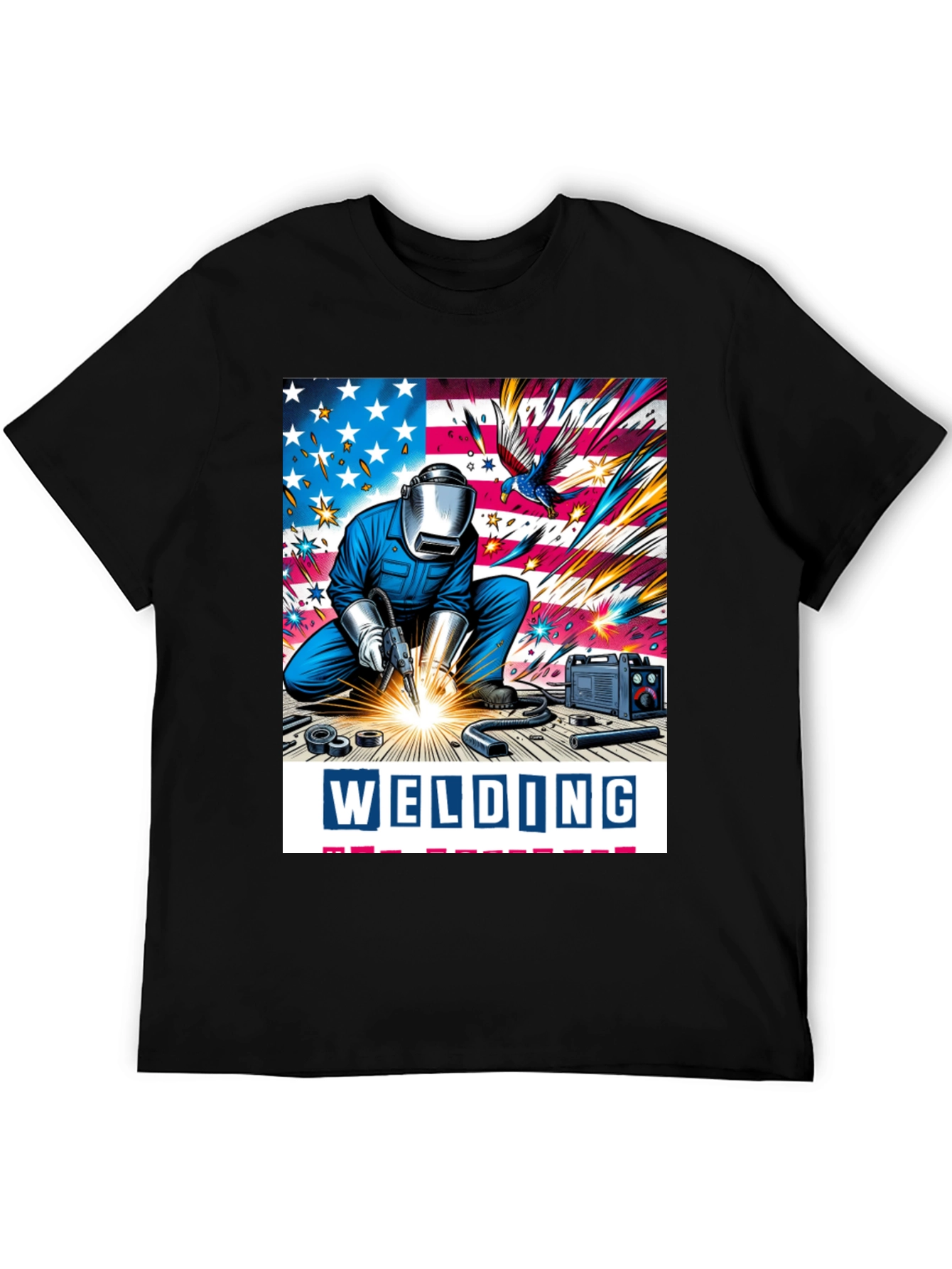 Welding American Flag Graphic Tee