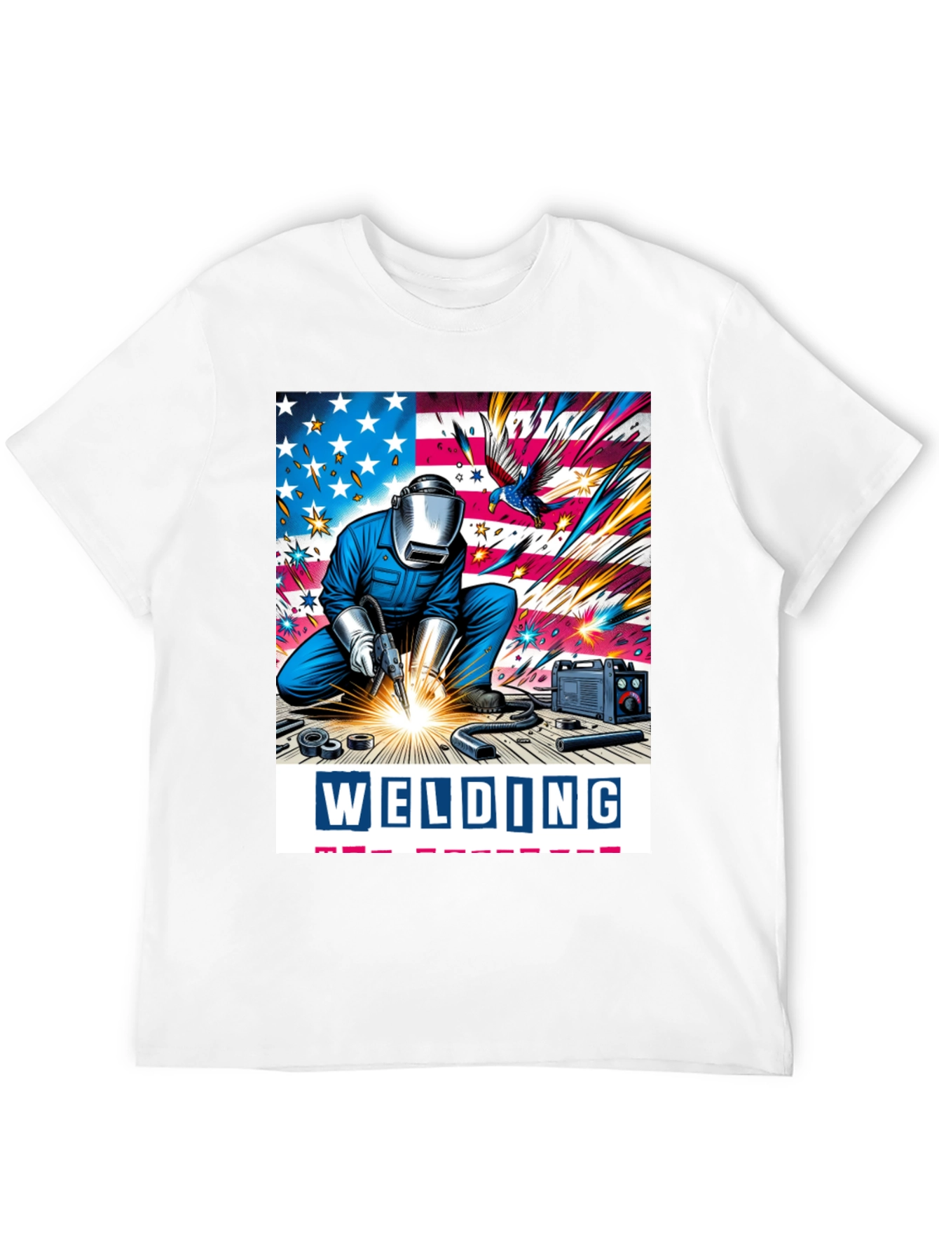 Welding American Flag Graphic Tee