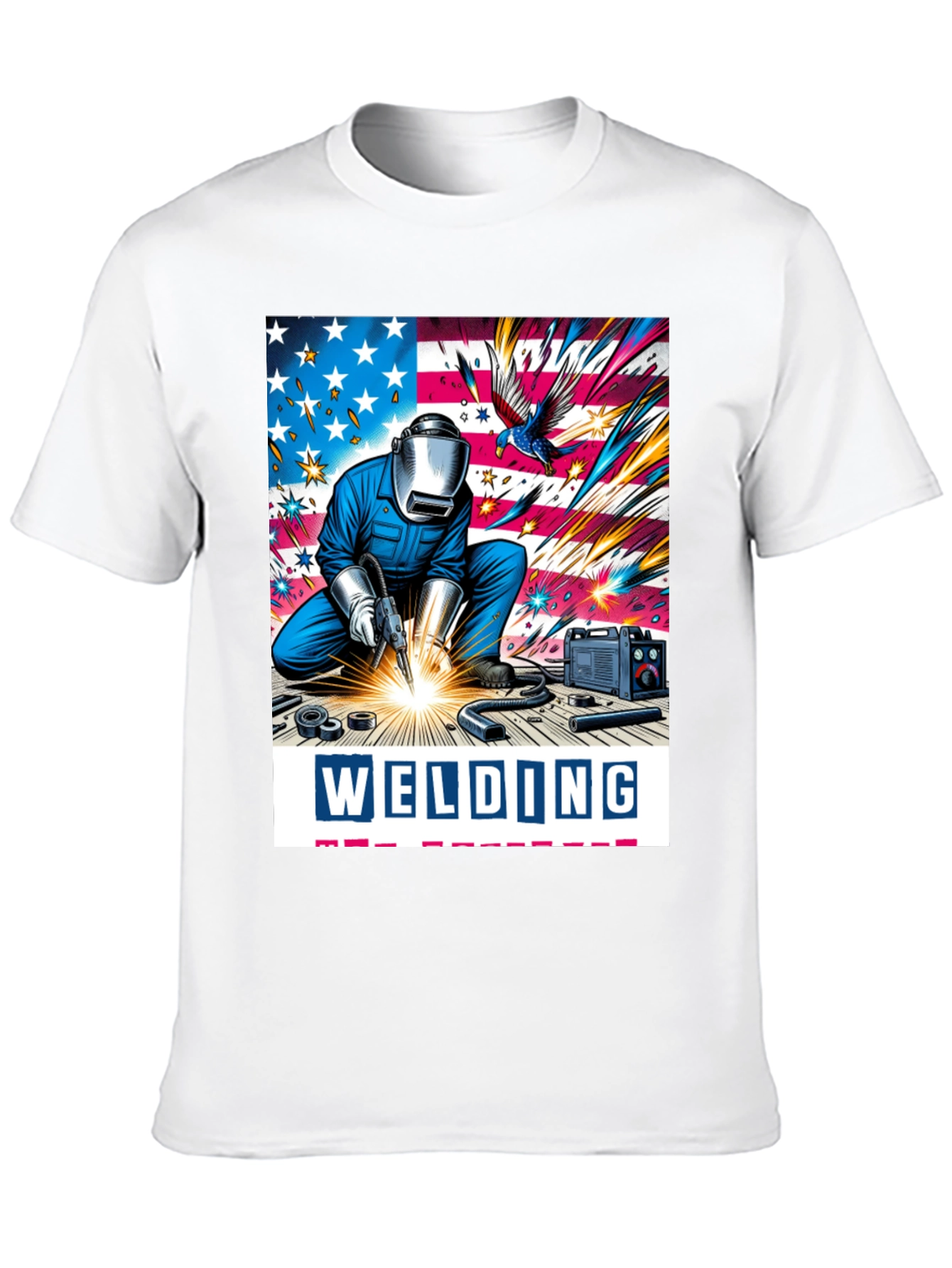 Welding American Flag Graphic Tee