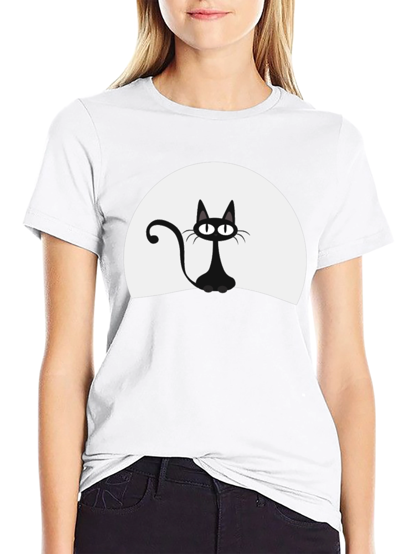 Black Cat Moon Graphic T-Shirt