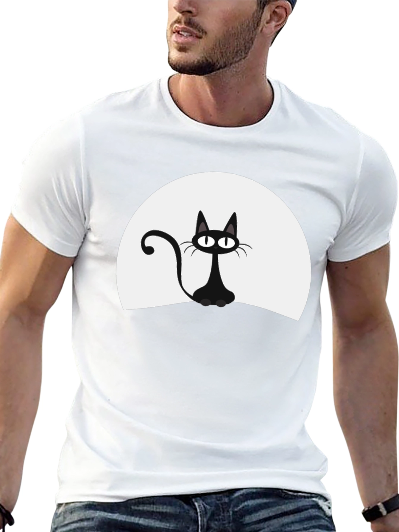 Black Cat Moon Graphic T-Shirt