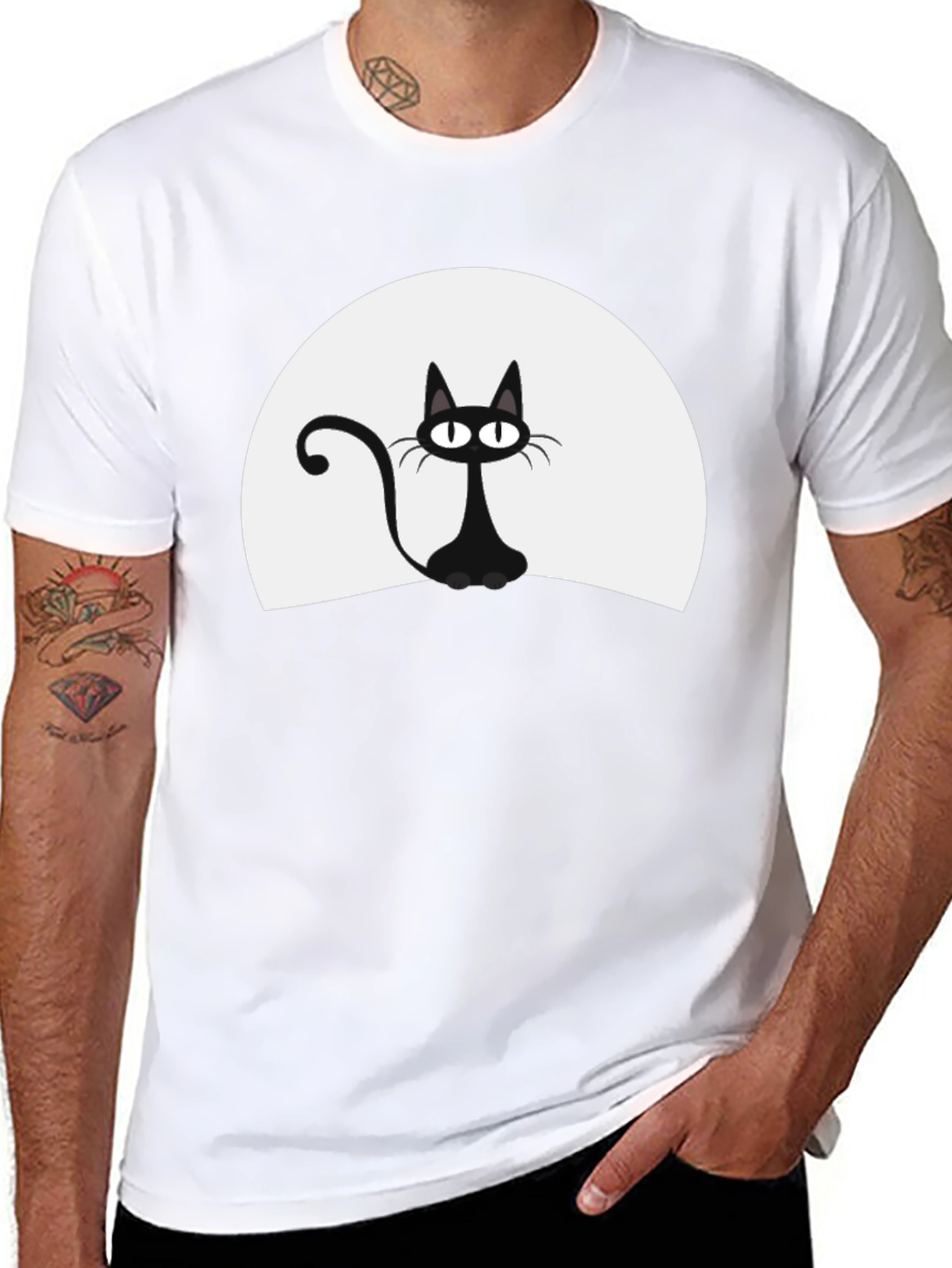 Black Cat Moon Graphic T-Shirt