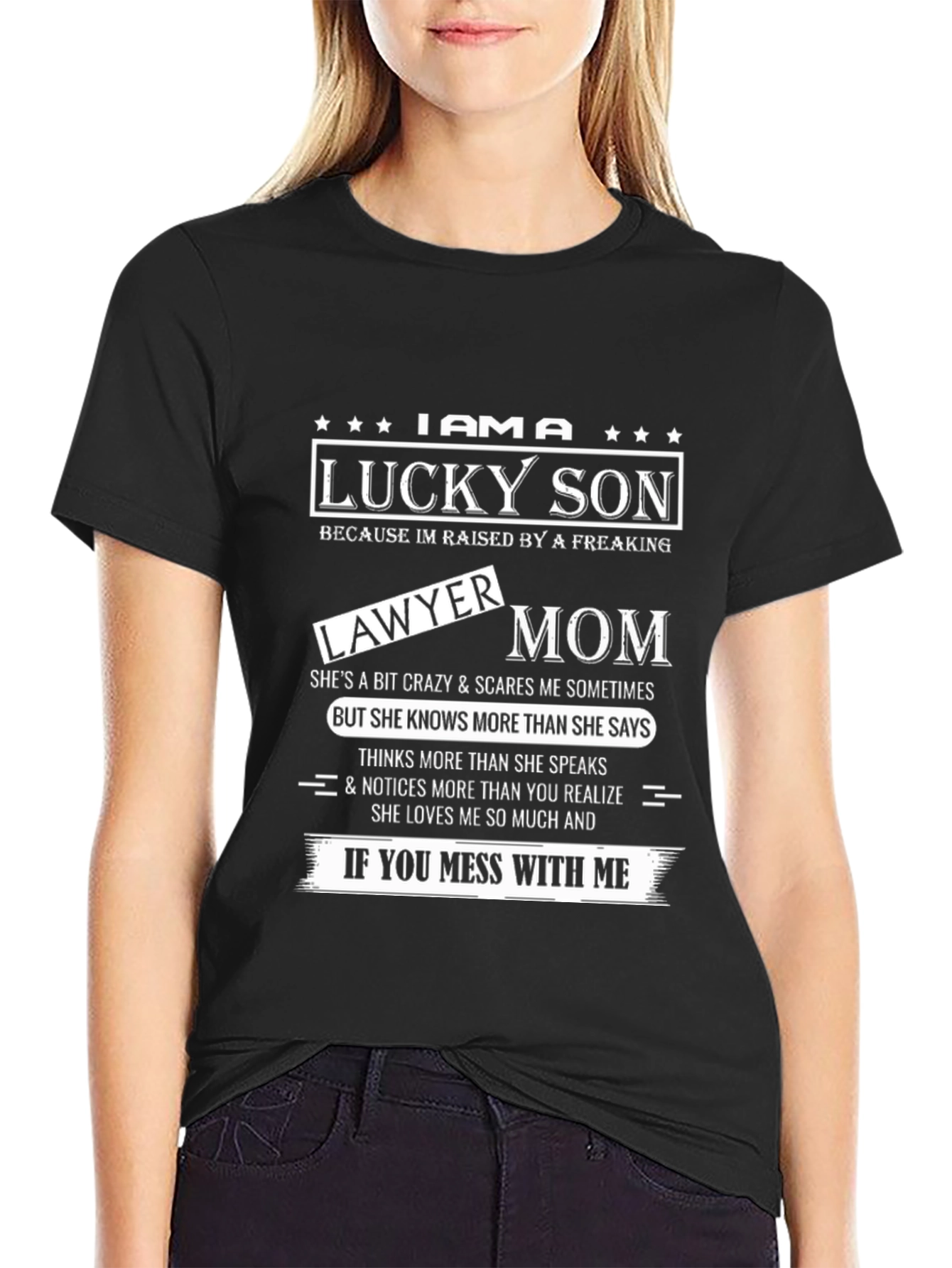 Lucky Son Lawyer Mom Graphic Tee