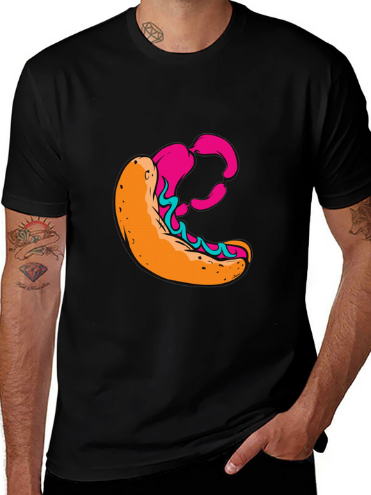 Hot Dog Graphic Black T-Shirt - Unique Design!