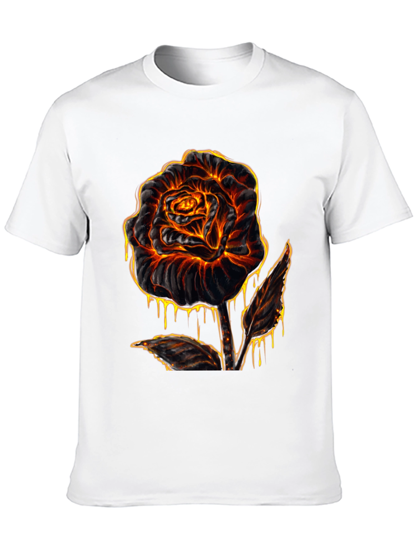 Fiery Rose Graphic T-Shirt - Lava Inspired Design