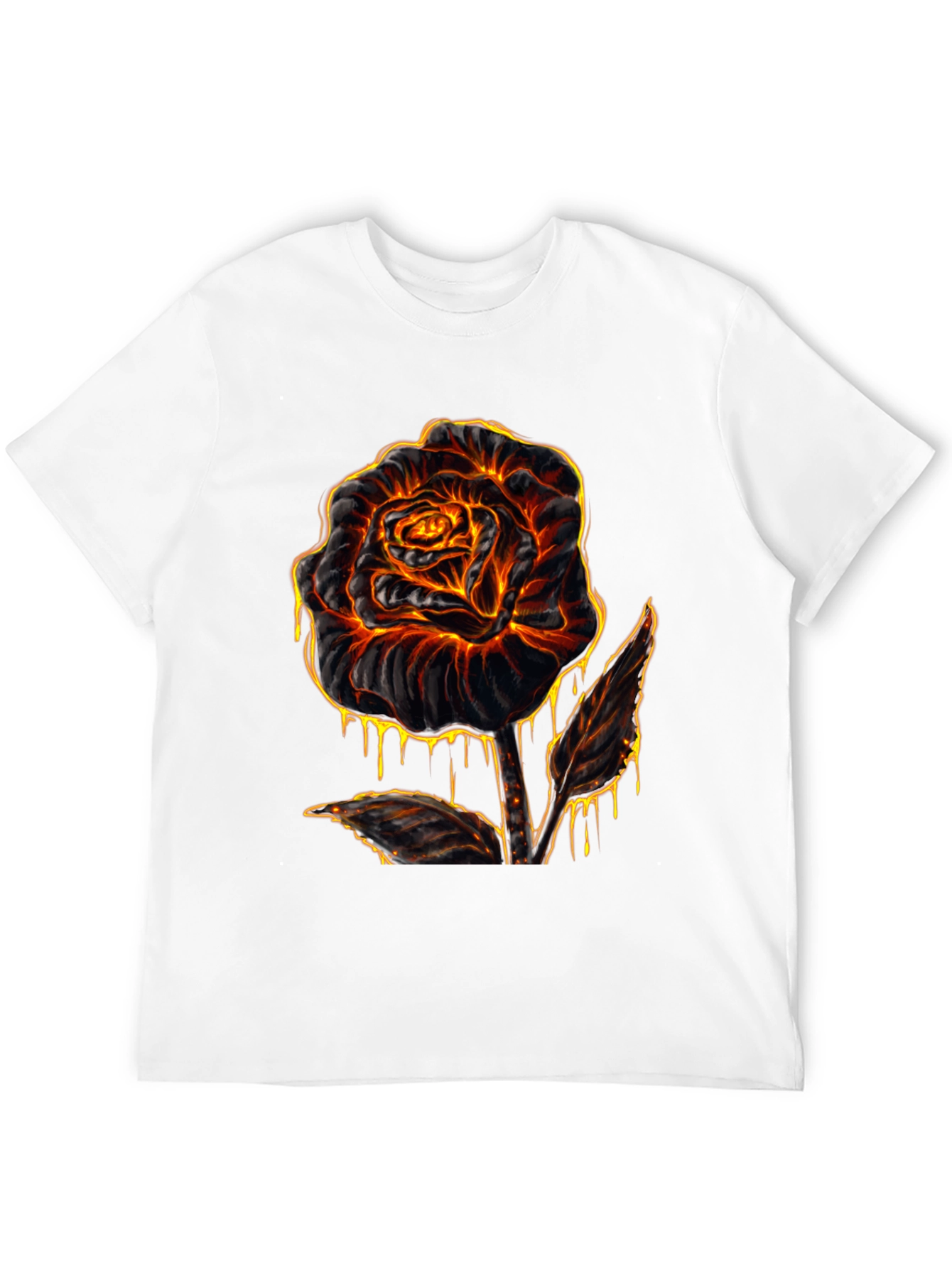 Fiery Rose Graphic T-Shirt - Lava Inspired Design