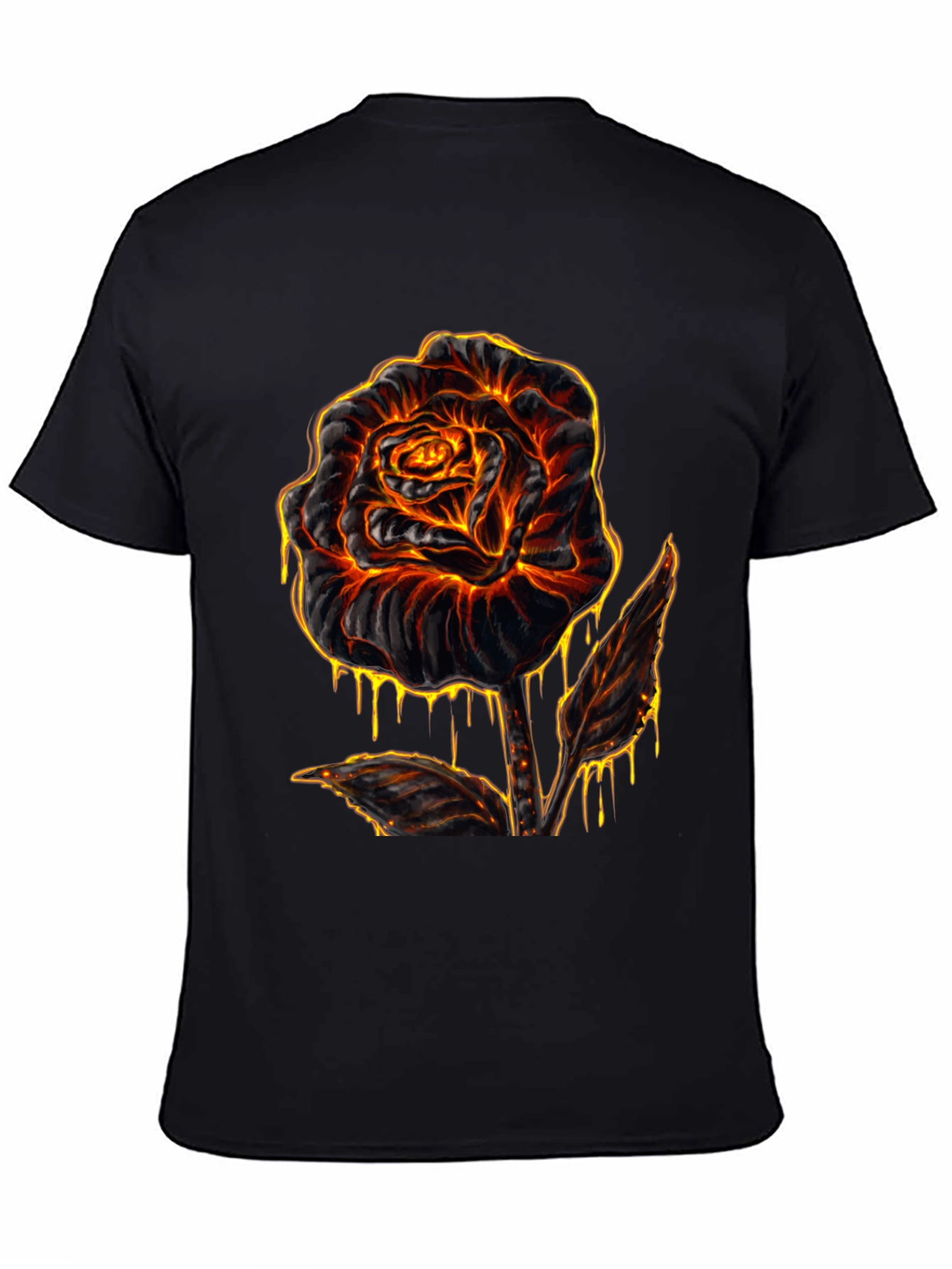 Fiery Rose Graphic T-Shirt - Lava Inspired Design
