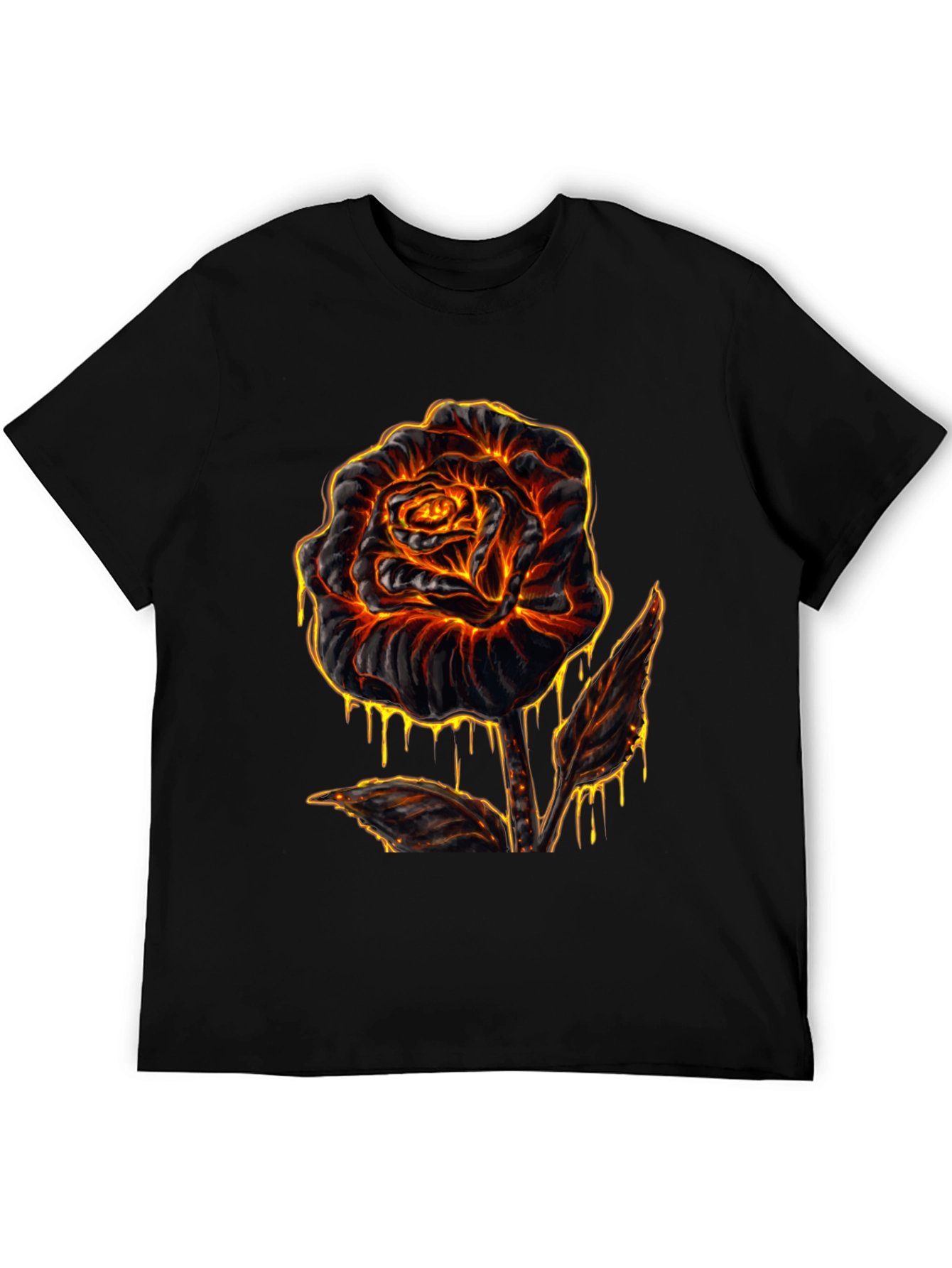 Fiery Rose Graphic T-Shirt - Lava Inspired Design