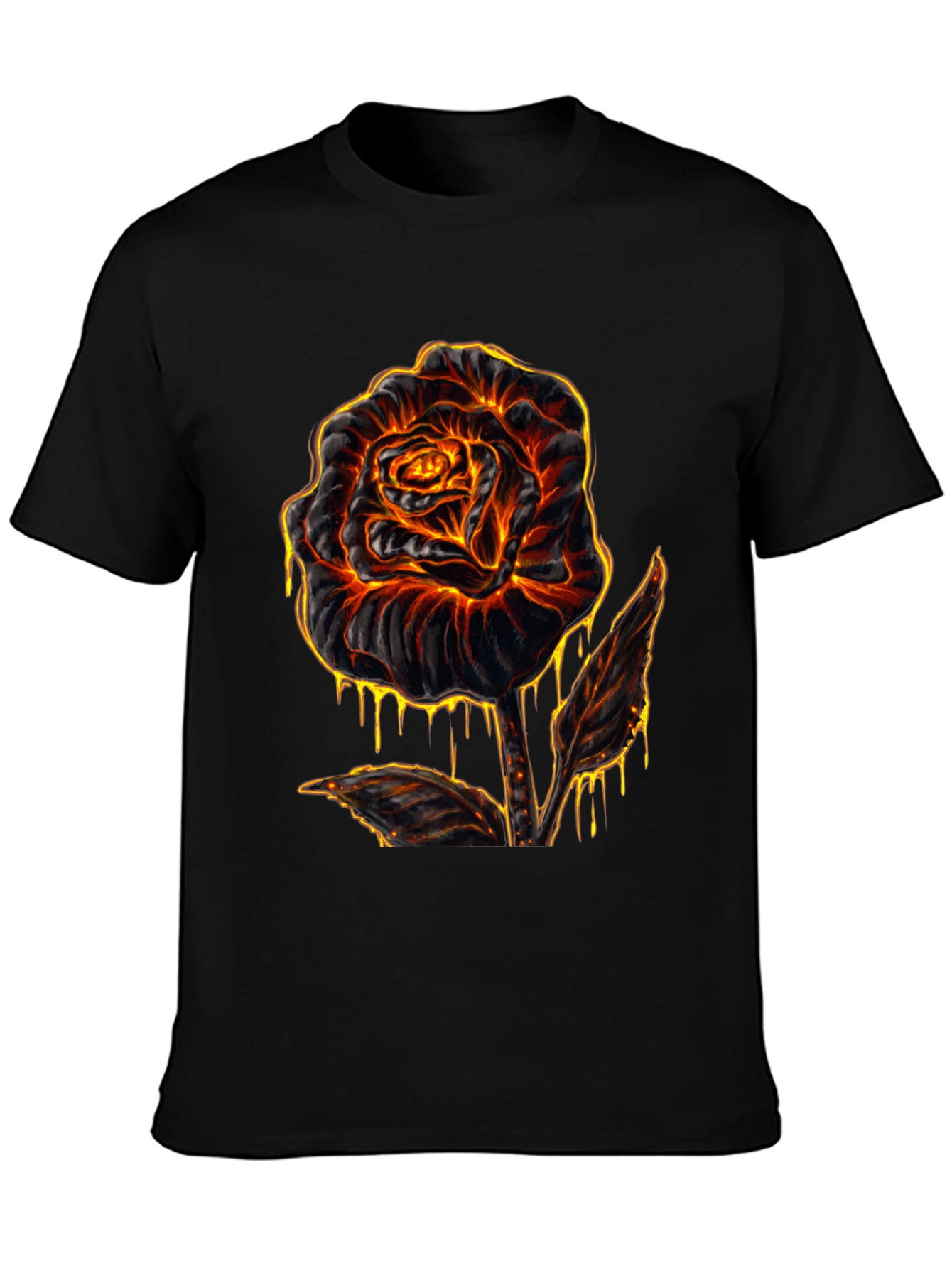 Fiery Rose Graphic T-Shirt - Lava Inspired Design