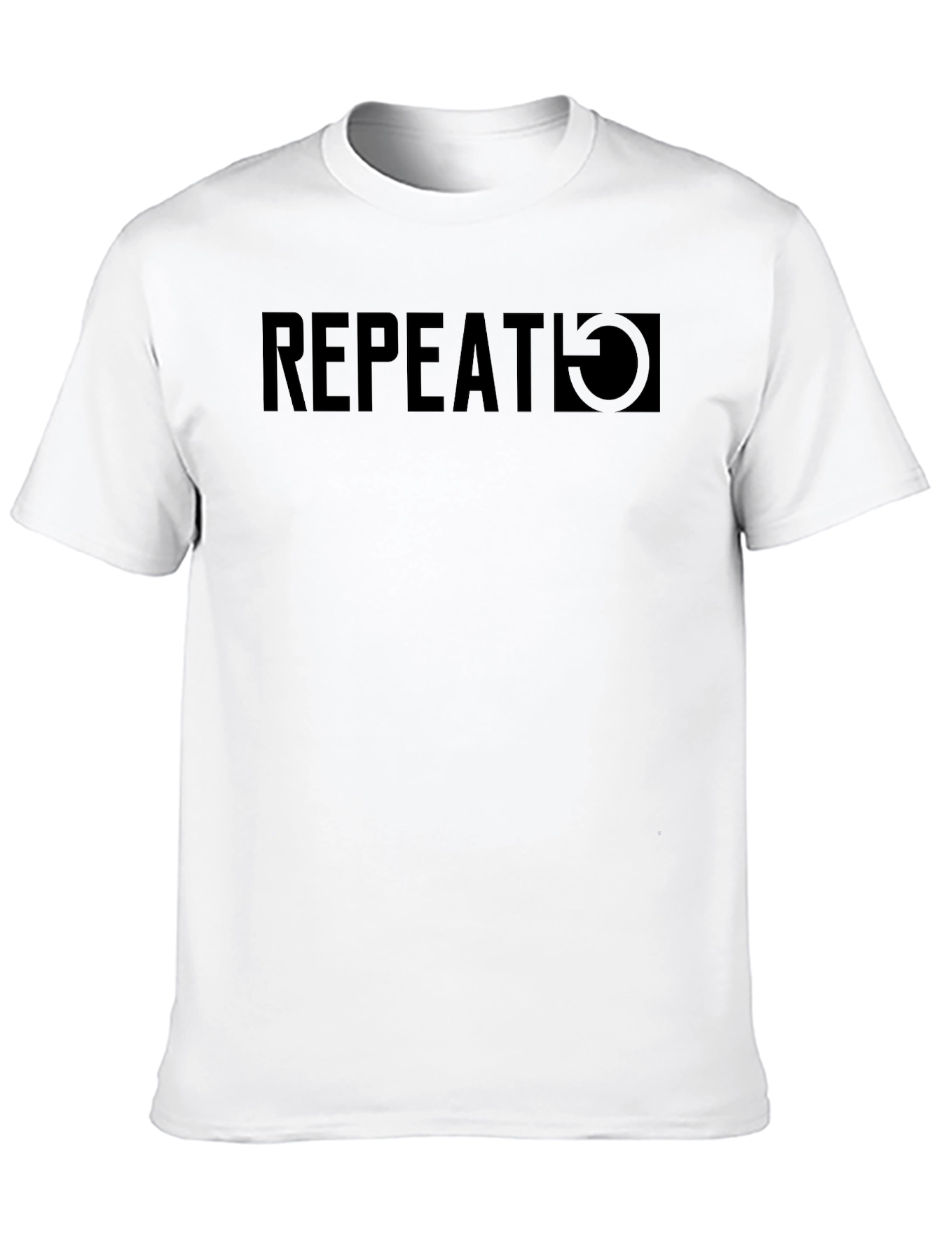 Repeat Graphic Print T-Shirt - Black