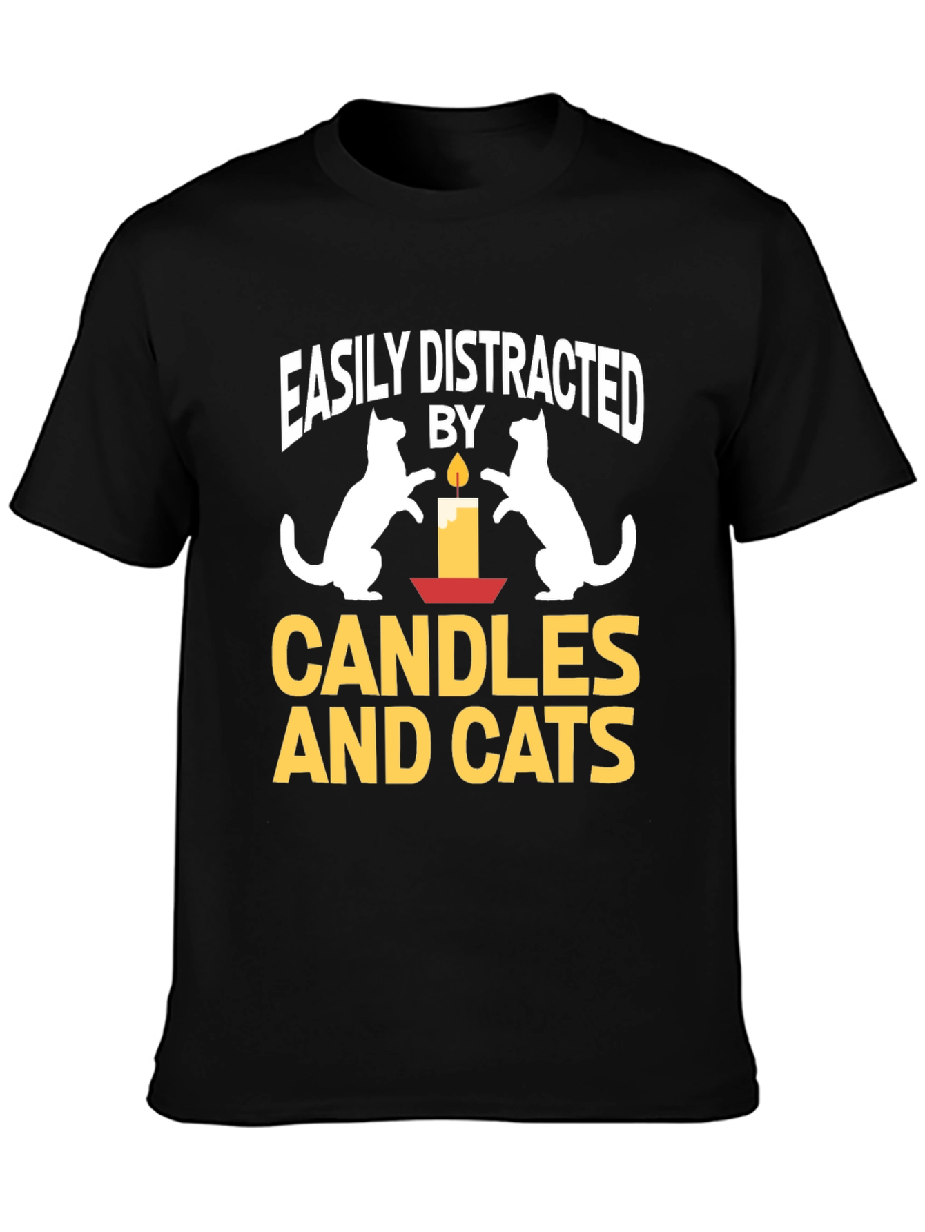 Easily Distracted By Candles And Cats T-Shirt
