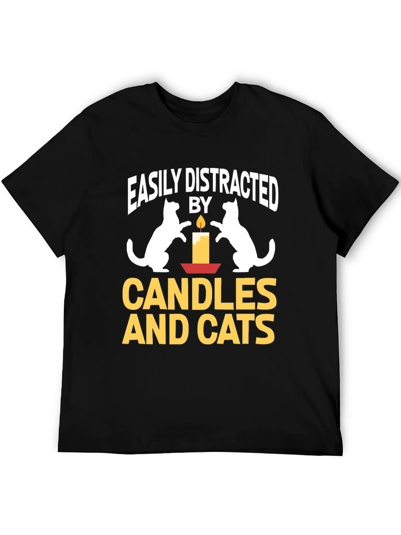 Easily Distracted By Candles And Cats T-Shirt