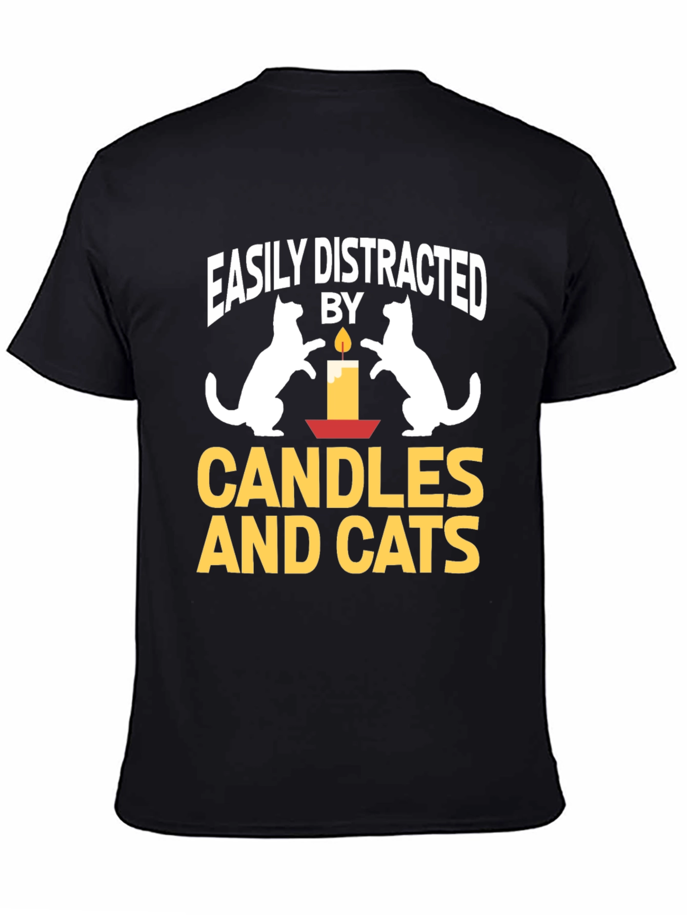 Easily Distracted By Candles And Cats T-Shirt
