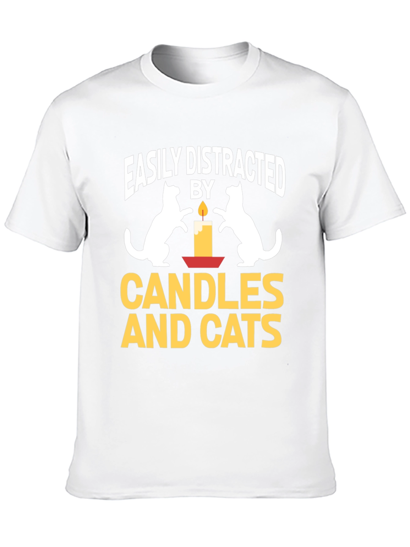 Easily Distracted By Candles And Cats T-Shirt