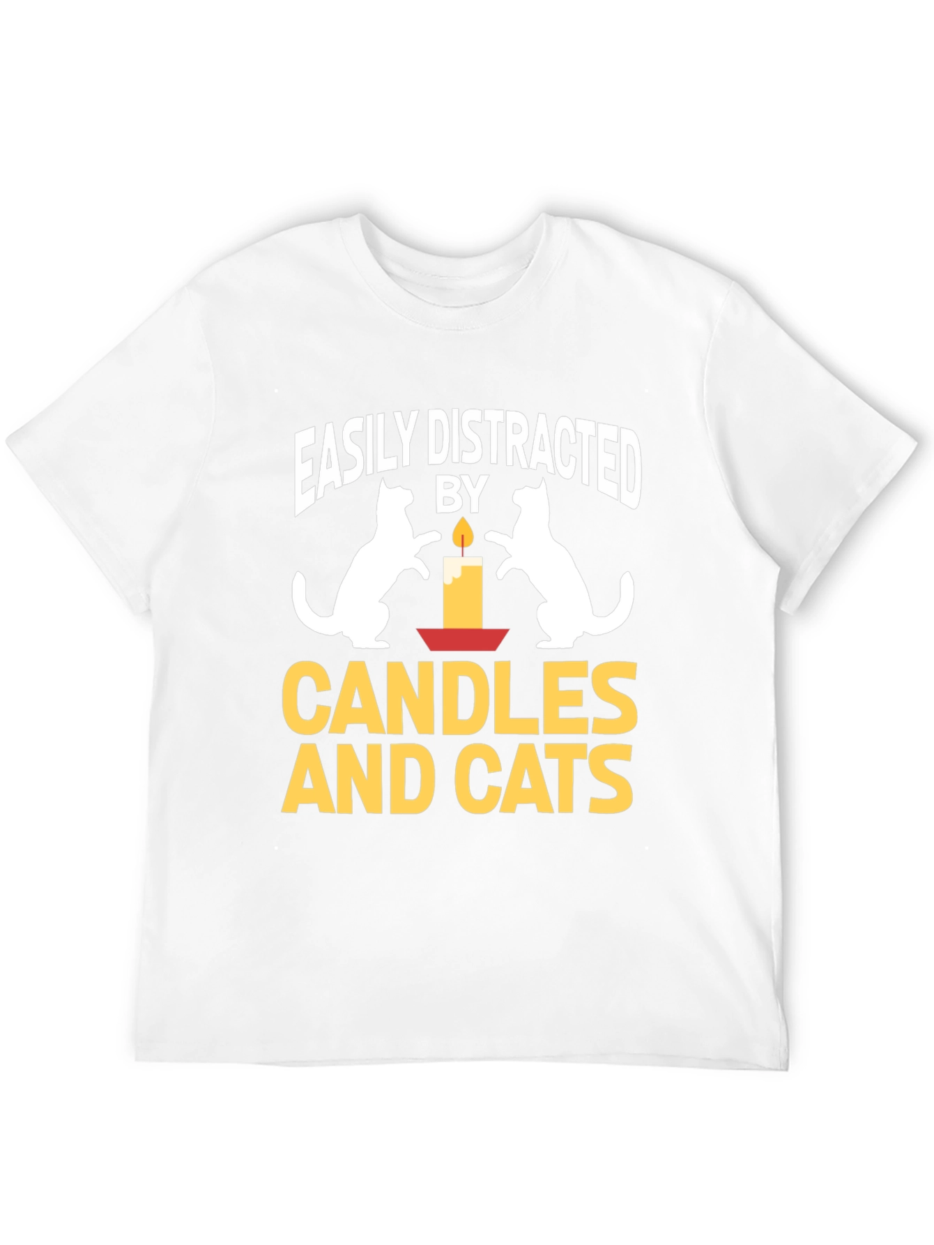 Easily Distracted By Candles And Cats T-Shirt