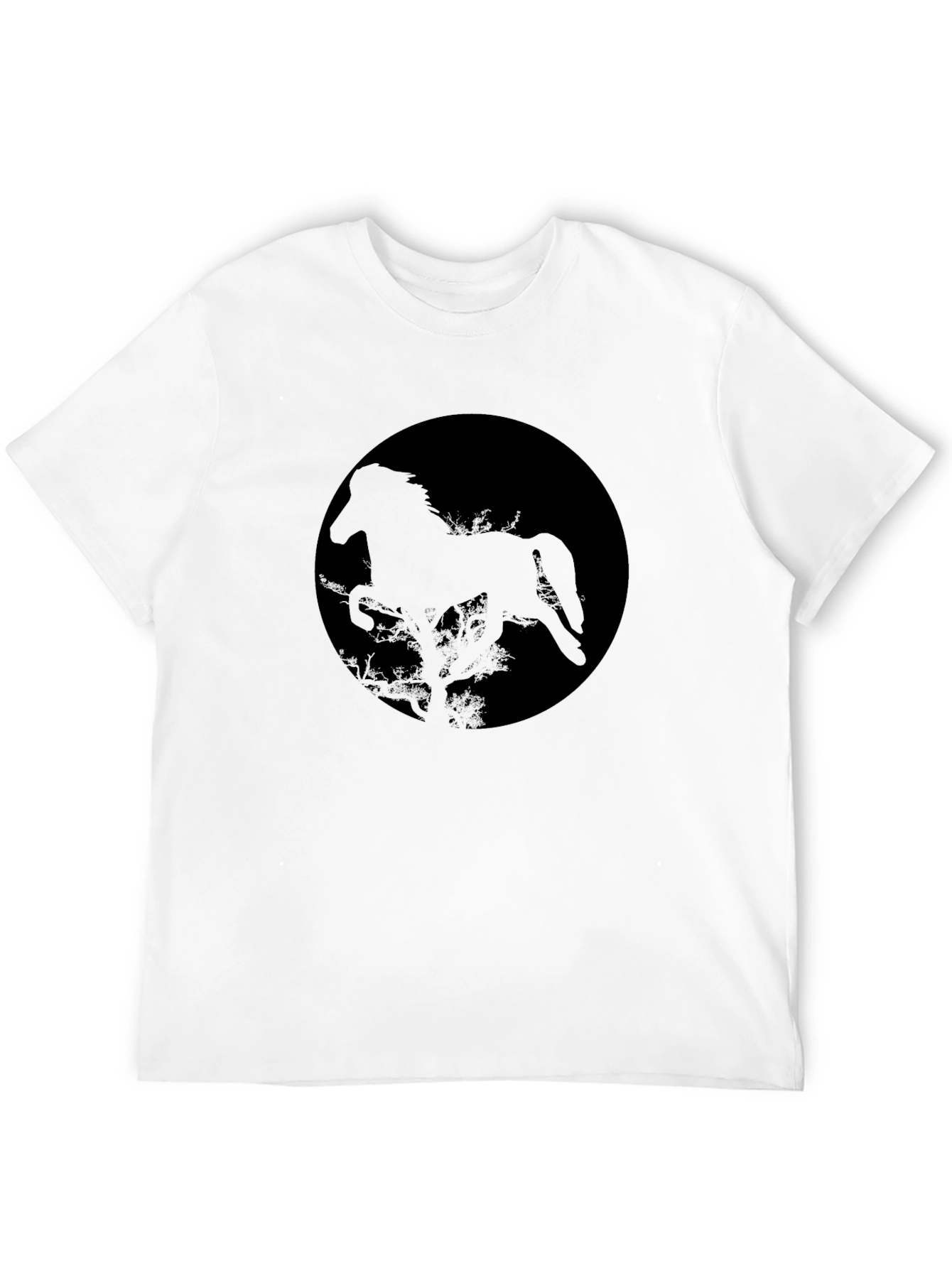 Horse Silhouette Graphic Black T-Shirt
