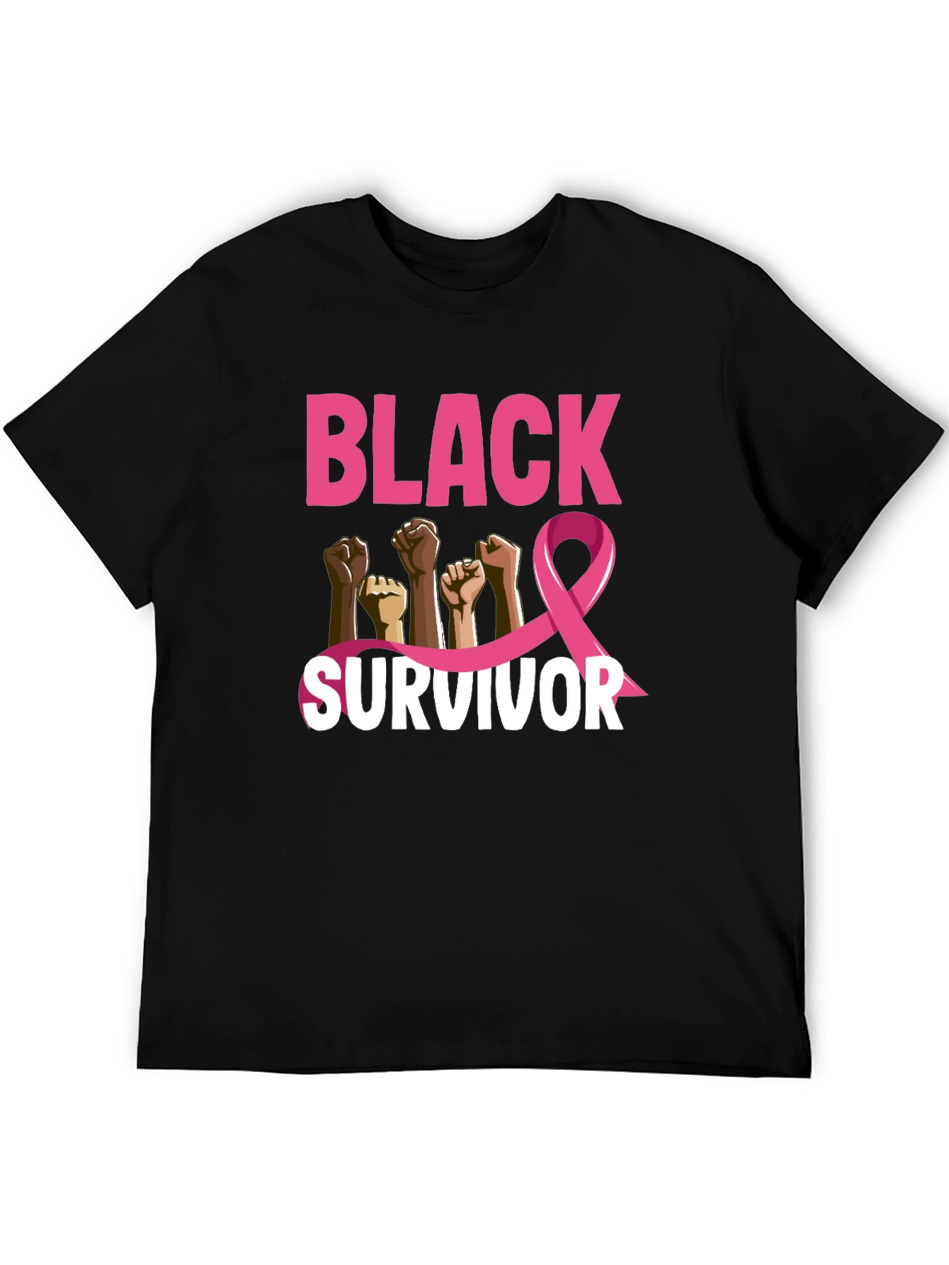 Black Survivor Breast Cancer Awareness T-Shirt