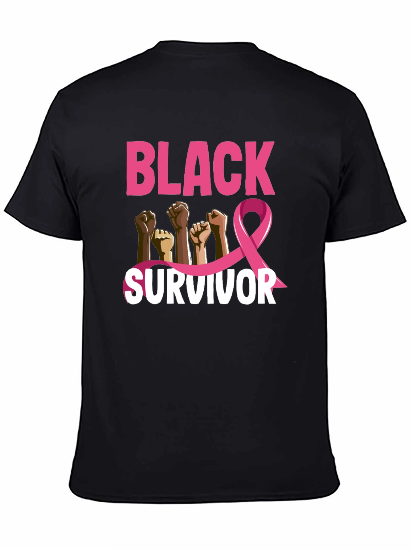 Black Survivor Breast Cancer Awareness T-Shirt