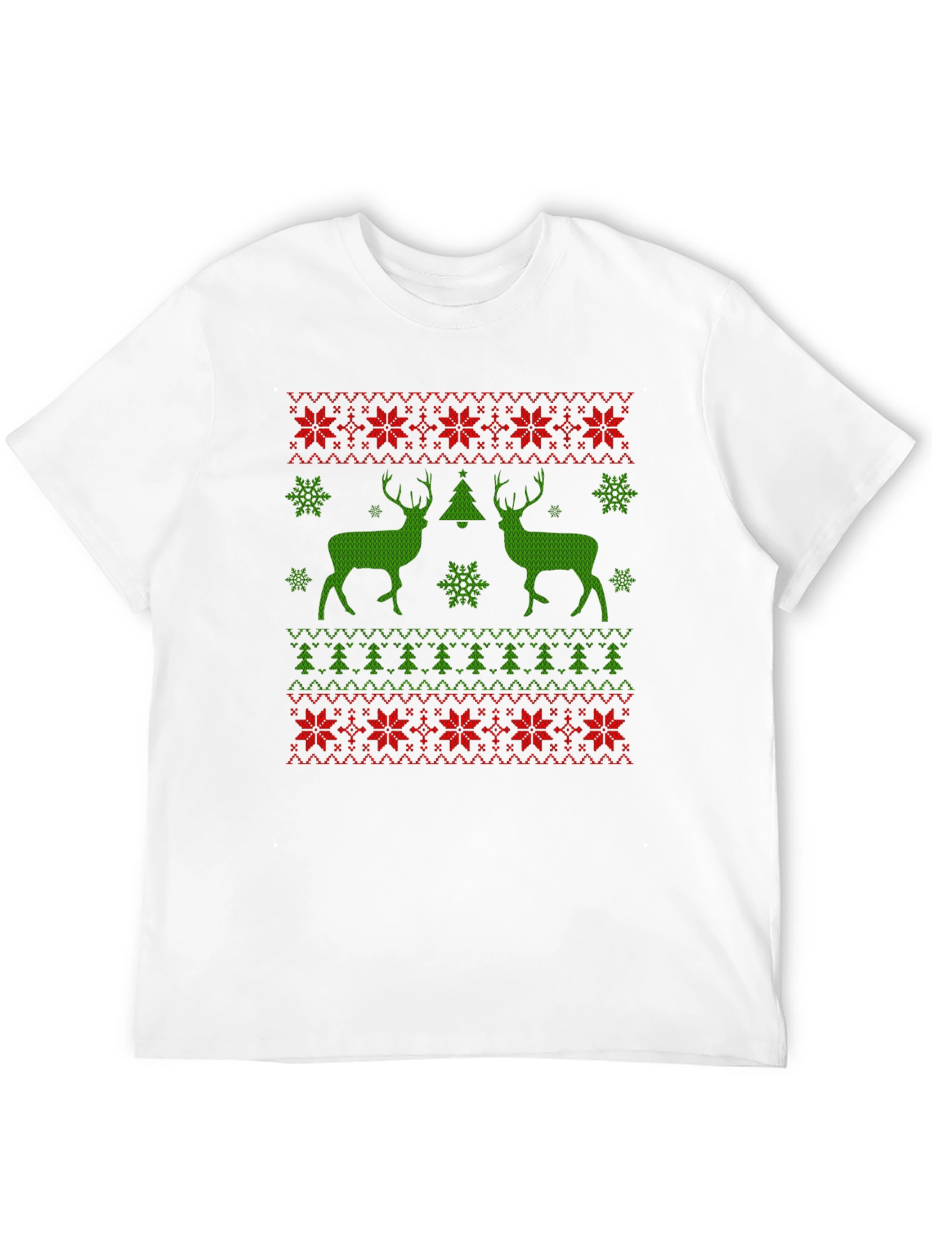 Ugly Christmas Sweater Deer Holiday Tee