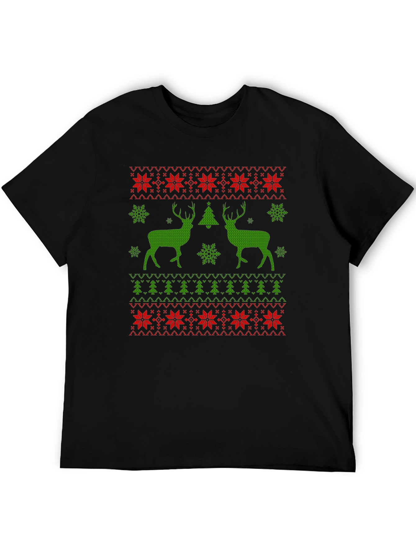 Ugly Christmas Sweater Deer Holiday Tee