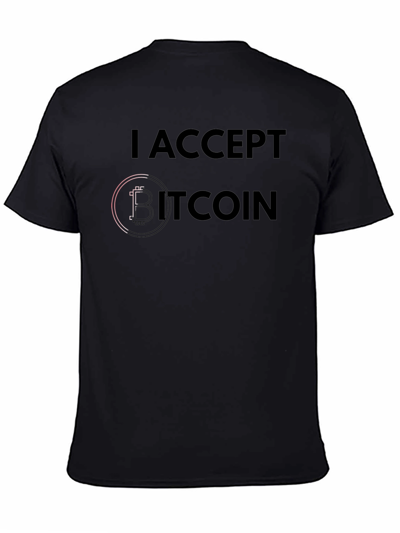 I Accept Bitcoin Black T-Shirt