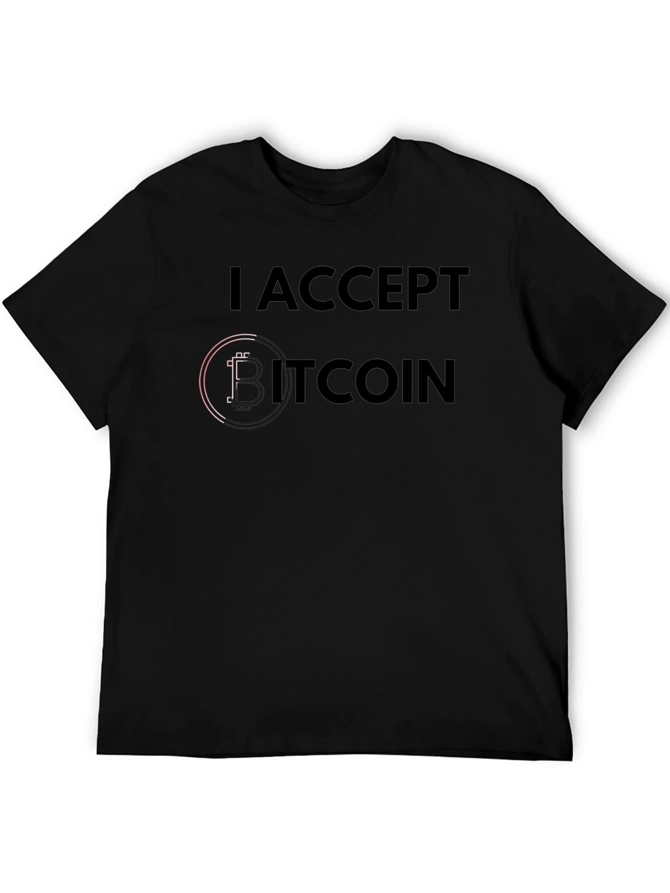 I Accept Bitcoin Black T-Shirt