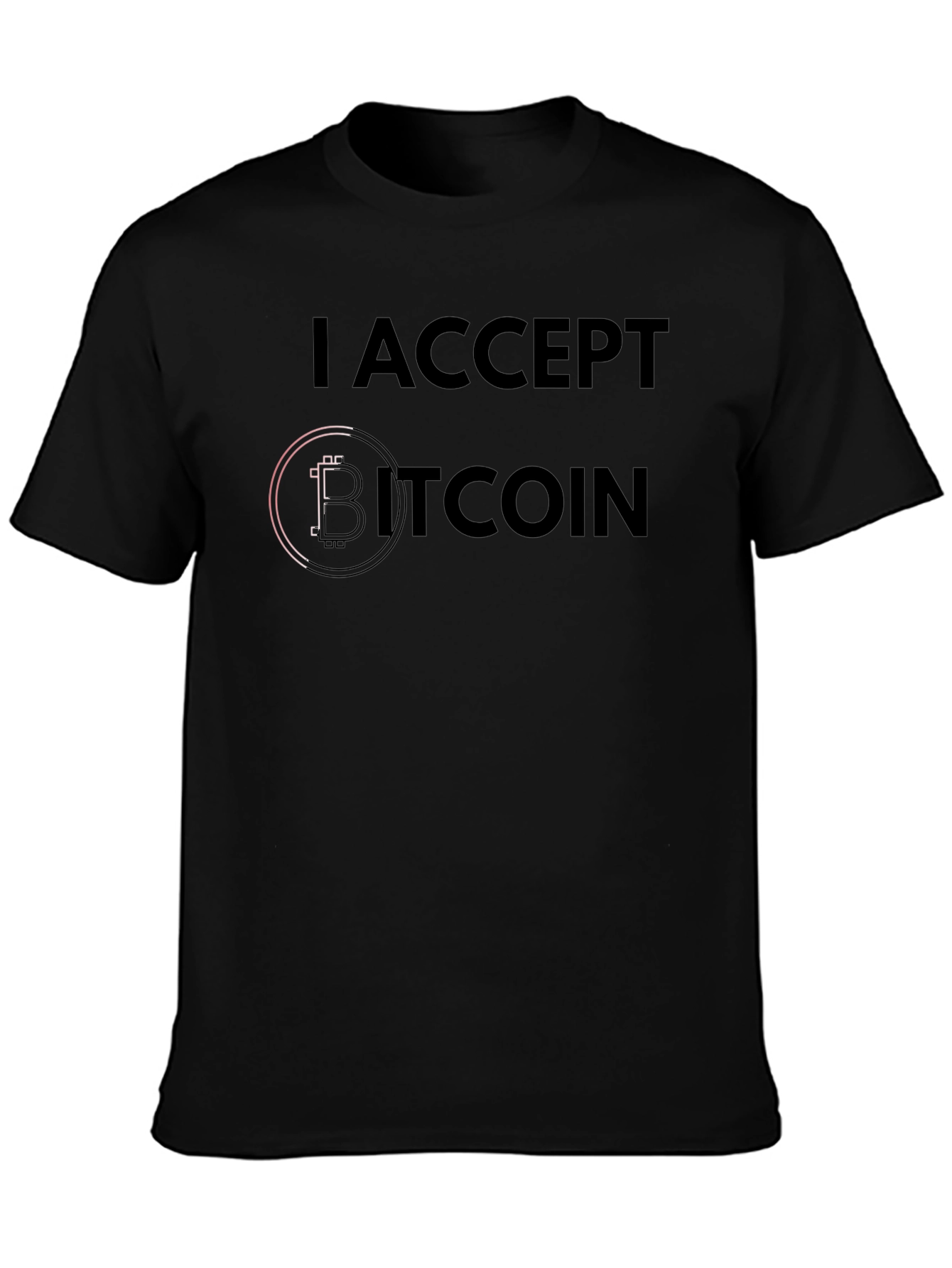 I Accept Bitcoin Black T-Shirt