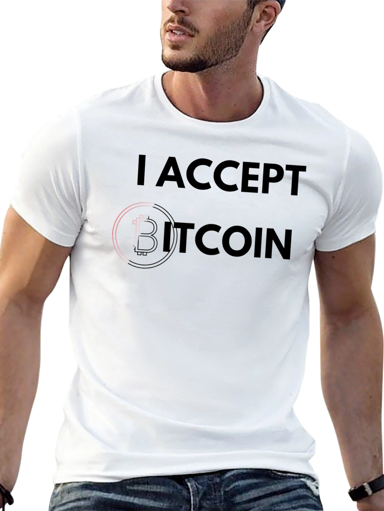I Accept Bitcoin Black T-Shirt